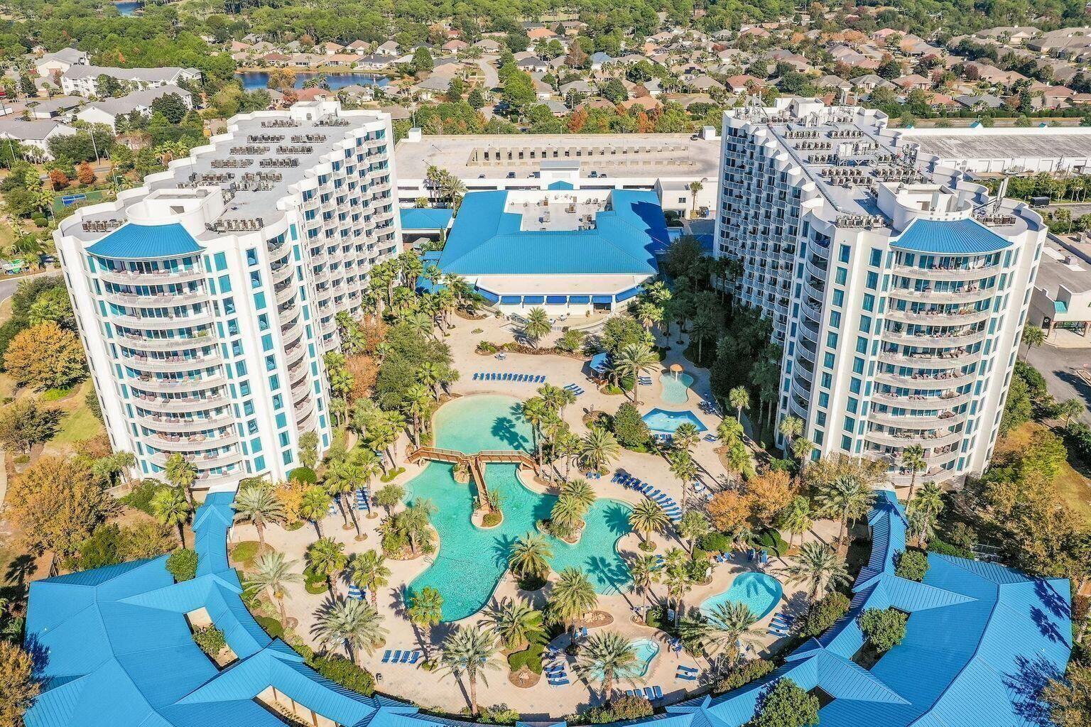 Enjoy stunning Gulf & pool views while relaxing from your private balcony! This condo has unobstructed views of the beautiful beach and crystal blue water that make Destin famous.  This 2BR/2BA, 8th floor unit offers an open floor plan and features a spacious living/dining combo, vinyl flooring throughout, and granite countertops in the kitchen. The master suite has gulf and pool views along w/ access to the private balcony. Amenities at The Palms of Destin include a large 11,000 sf. ft. lagoon pool w/ (zero entry, waterfalls and bridges), heated pool, children's pool, splash pad, hot tub, newly remodeled fitness center, tennis, pickleball, basketball courts, children's gated playground, covered parking garage, coffee bar, sports lounge, bistro, and bar. Enjoy refreshments and