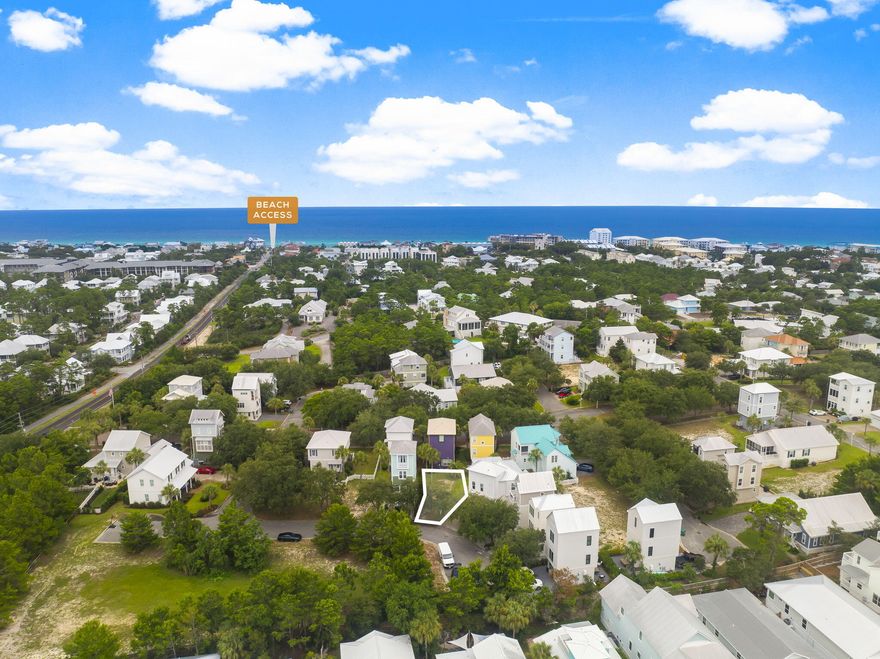 A rare opportunity to build your perfect beach home or investment property on the east side of the exclusive gated community of the Village at Blue Mountain Beach. One in the small handful of remaining lots to be developed, this is not one to miss. This beautiful, beach community offers both pool and fitness and an easy walk to a public beach access. Enjoy the new restaurant additions at the front of the community in including Redfish Taco, Mimmos, Blue Mountain Creamery and more.
