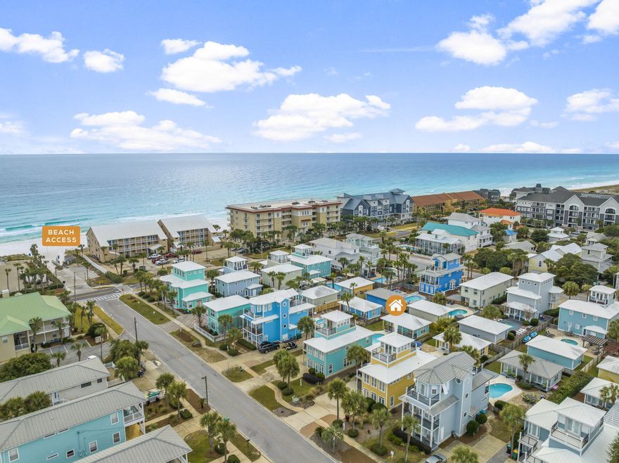Welcome to ''Skipper's Escape'' in the coveted Crystal Beach neighborhood of Destin, Florida! Crystal Beach is one of the most sought-after vacation rental communities in all of Destin and is the ideal setting for your next investment for the perfect romantic getaway, family beach vacation, or even have as your perfect primary residence! Only minutes away from the vibrant Downtown Destin yet providing a tranquil retreat just steps away from Destin's protected Henderson Beach State Park, this gem invites you to bask in the perfect blend of luxury, comfort, and accessibility! You can have it all in this welcoming 4-bedroom, 4.5 bath Main House with Gulf views, a 12x24 private heated pool, and an additional spacious Cottage with 1 bedroom + bunk and private bath at the rear! As you walk up to this cheerful and serene home and feel the delicate Gulf breeze, you'll take delight in the lush mature landscaping that adorns and surrounds this tropical escape! Ample parking provides room for all and a charming screened in front porch invites you in to come in and stay a while. As you walk through the French doors, your greeted by a light and airy open concept living and dining area perfect for large or small gatherings! A large dining table and breakfast bar area flow seamlessly into the lovely kitchen with solid wood cabinetry, ample counter space, built in wine rack and beverage station, with stainless steel appliances and a kitchen island anchoring it all together. A half bath and a complete king suite with private bath, and separate ground level exit to screened in front porch are just off the kitchen area perfect for those who prefer no stairs. 
Head up to the second floor and discover one stunning master bedroom with a tremendous ensuite with dual vanity, separate shower and garden tub! You'll love the Gulf view balcony with plenty of room for dining table, lounges or both! This bright and airy master bedroom comes with a mounted television, and sleeper sofa perfect for a midday nap or cozy up with your favorite book! An additional queen suite with private bath and balcony overlooking your sprawling pool terrace also occupies this floor. Young ones will love the double bunk room with flat screen around the corner with a convenient guest bath and glass shower just outside their door. For even more fun, grab your group and venture up the spiral staircase for a true lighthouse feeling and view the skyline with a 360-degree view of the neighborhood, beach, and state park! Perfect spot for game night with evening cocktails in the perfect setting with not one, but two balconies!
Venture outside to your private tropical oasis hosting an incredible 12x24 heated pool surrounded by lovely pavers, a large citrus tree, mature palm trees, all completely fenced with lounges, and multiple picnic and dining tables made of durable Polywood designed to stand the test of time. Coming back from the beach? Rinse off in your outdoor shower and stow your beach gear in the outdoor storage closet. An adorable pool cottage is just off the pool terrace with a 30 ft. long covered seating area and access to 1 bedroom apartment with living area, bunk room and kitchenette with a full bathroom. Perfect as a pool house, guest house, or even used as a mother-in-law quarters with green space surrounding this precious cottage. Only 3 lots from the beach, "Skipper's Escape" is a highly functional and flexible rental option for investors or second home buyers! Walk right into rental income with over 100K on the books already as of Jan. 2024 with a solid rental history available at request! With no association fees to contend with, this property is strategically positioned just a few hundred feet from the beach and boarders the 200-acre Henderson State Park established in 1930, while only minutes to all the attractions! Make this your home away from home today and experience all that Florida Living has to offer!