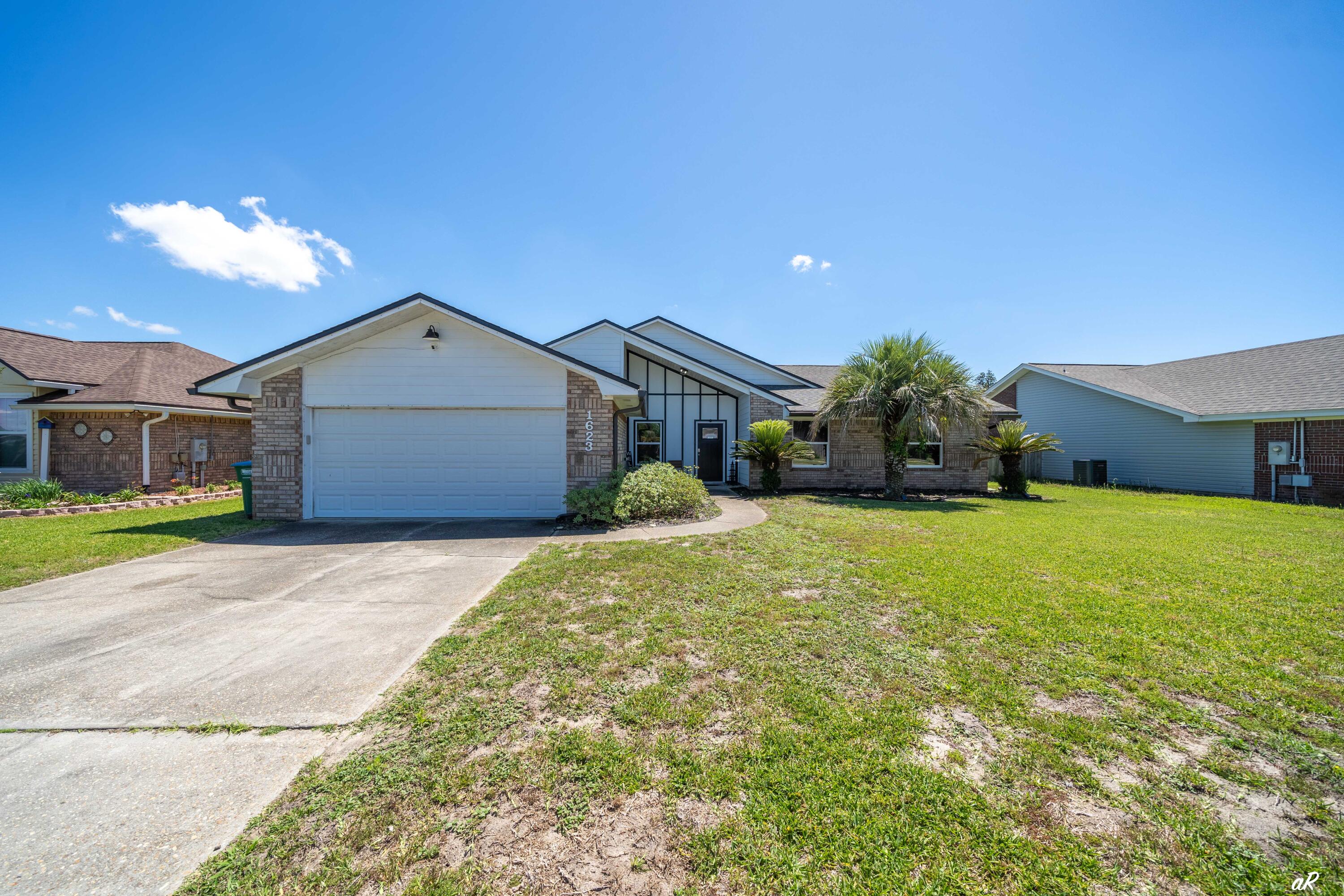This home in the highly desired Derby Woods subdivision is a showstopper! The backyard retreat with a beautiful pool surrounded by pavers, beautiful palm trees, covered patio and fully fenced in, is a perfect way to spend your summer days. The completely remodeled interior features high ceilings in the living area, granite countertops, upgraded cabinetry, double ovens, ample storage, and beautiful floors throughout. The garage floors have been epoxy finished for both durability and aesthetics. There is a great size shed in the backyard for additional storage. Homes like this don't come available often.