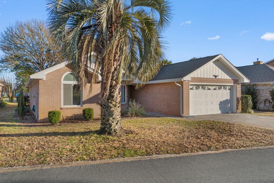 Did you hear? BRAND NEW ROOF + WATER HEATER (installed 2026)! Welcome home to this inviting single-level residence offering comfort, warmth, and everyday ease within a gated golf course community. Perfectly positioned between the third and ninth holes of Shalimar Pointe Golf Course, the property enjoys a peaceful residential setting set away from through traffic.Built with classic brick construction, the residence blends durability with meaningful interior updates. Other recent improvements include new carpet, renovated bathrooms, and an updated kitchen that brings modern touches into a timeless layout. Inside, cathedral ceilings elevate the main living area, enhanced by recessed lighting and abundant natural light. A bay window defines the dining space, adding architectural charm and creating an ideal setting for both casual meals and entertaining. The heated and cooled Florida room serves as a true extension of the living area, offering year-round flexibility for relaxing, gathering, or enjoying views of the surrounding golf course landscape.

The floor plan includes three bedrooms and two bathrooms, with a well-appointed primary suite and dual closets and private access to the Florida room. Additional property features include new interior paint, epoxy-coated garage floor, sprinkler system, gutters, and a paver driveway.

Located just under 5 miles from Eglin Air Force Base and 13 miles from Hurlburt Field, this property is set in a well-established residential neighborhood with convenient access to shopping, dining, and the area's most beautiful beaches.

Assumable VA loan with 3.75% interest rate may be available to a qualified VA buyer with their full entitlement. This residence offers meaningful updates and single-level living designed for comfort and enjoyment. Call for the video walkthrough!