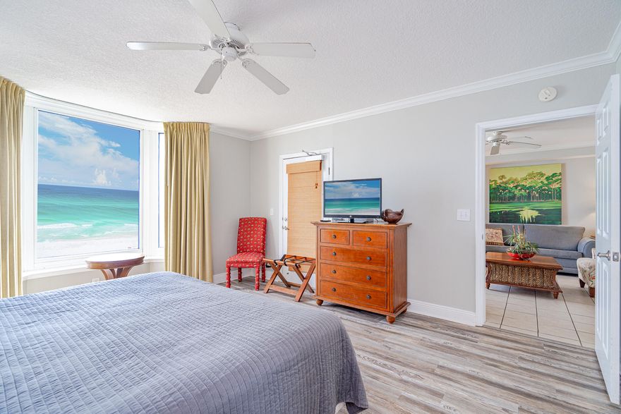 This gulf front, 1299 sq.ft. condo offers 2 bedrooms, with hallway bunks, and a sleeper sofa will comfortably sleep 8. Gulf front bedroom with direct access to the balcony. Granite countertops in the kitchen, fresh paint throughout with updated flooring in the bedrooms. Stunning views of the Gulf and amazing sunsets! Emerald Beach has a ton of world class amenities, Tiki Bar, Sky Bar, Fitness Center, Garage, Game room and multiple pools!! Call today to schedule your showing!