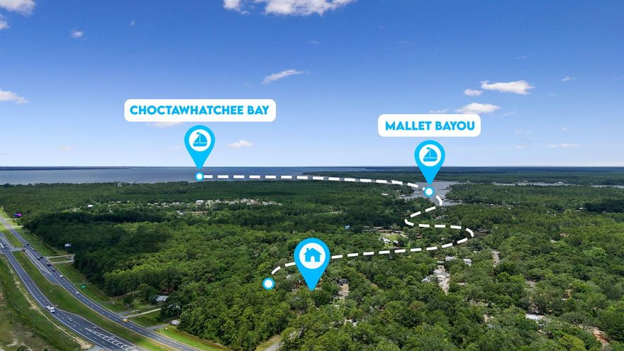 Discover the perfect canvas for your dream home on this idyllic canal front vacant land located in the Bay Grove area of Freeport with Bayou and Bay access! This prime homesite offers endless possibilities for outdoor enthusiasts and nature lovers spread over 0.66 acres with 75ft (according to old survey - Buyer to verify) of canal frontage that leads directly to Mallet Bayou and Choctawhatchee Bay. Additionally, you have the convenience of a private well, no HOA and your very own private concrete boat ramp/launch to provide easy access to endless aquatic adventures. Enjoy easy access to the beaches of 30A, entertainment venues, shops and restaurants. Don't miss out on the opportunity to create your own oasis in this desirable location - seize the moment and turn your vision into reality