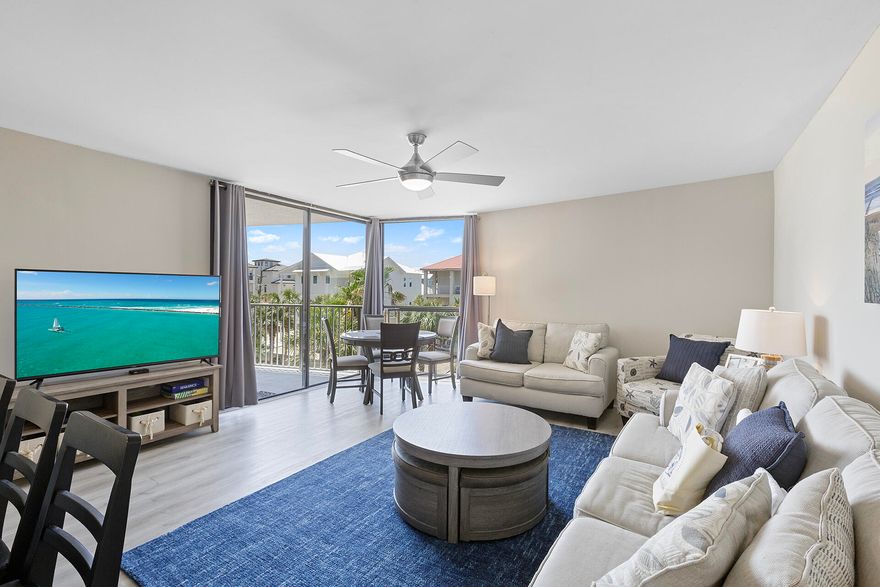 Beautifully updated and fully furnished 2BR/2BA condo in the desirable Mainsail community, located on the 2nd floor of Building 4 with Gulf views from the private balcony. This property is turn‑key, rental‑ready, and offers sleeping for up to seven guests with a king bedroom, full/twin bunk room, and queen sleeper sofa.The interior features a bright, open living area with abundant natural light, coastal furnishings, and direct balcony access. The kitchen includes stainless steel appliances, white cabinetry, a dark tile backsplash, and a marble‑topped island with seating. The primary suite offers balcony access and an ensuite bath with a tub/shower combination. The guest bedroom is adjacent to a full hall bath, also with a tub/shower combo. A laundry closet is conveniently located within the unit.

Mainsail owners and guests enjoy private beach access, two swimming pools, hot tub, fitness center, sauna, tennis courts, shuffleboard, grilling areas, and 24hour gated security. The resort is ideally positioned near Silver Sands Premium Outlets, beachfront dining, grocery stores, and the shops and entertainment of Grand Boulevard and Baytowne Wharf.

Petfriendly for owners. Conveys fully furnished and ready for immediate use as a second home or incomeproducing rental.