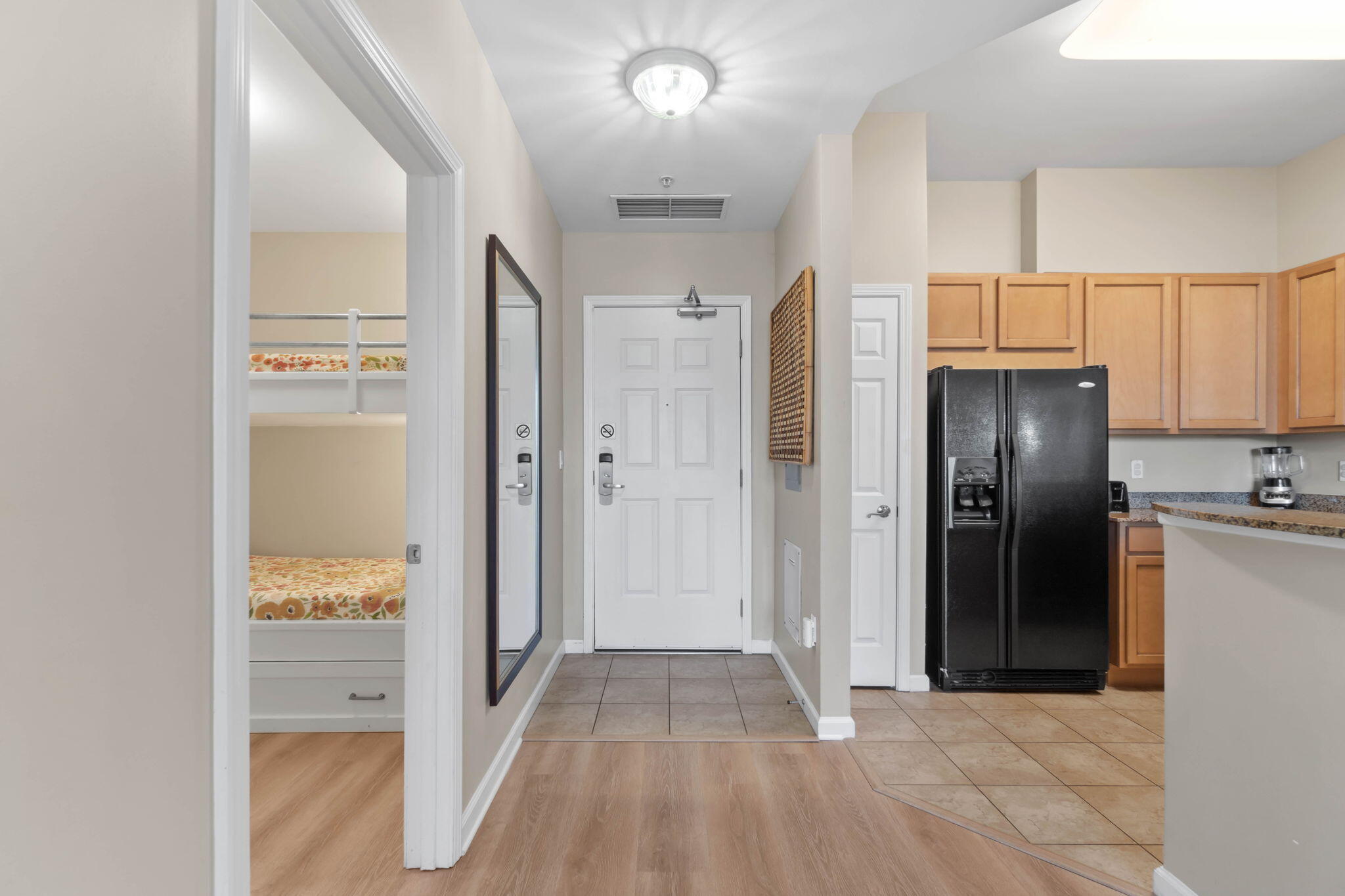 Unit 1112 is upgraded, fully furnished, and priced to sell! This turn-key 2 bed, 2 bath condo is perfect as a primary home, vacation getaway, or short-term rental (Airbnb/VRBO). Enjoy the updated LVP flooring, custom bunk beds, stylish furniture, and modern decor. The Palms of Destin offers top-tier amenities including a zero-entry pool, large hot tub, new gym and cafe, on-site restaurant, tennis courts, playground, splash pads, and more. Complimentary beach shuttle to Henderson State Park and The Commons included. Don't miss this opportunity!