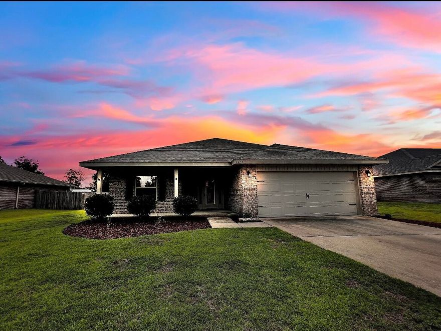 Honey we're home! This beautiful 3/2 brick home with custom wood cabinets, designer tile flooring in kitchen and wet areas, rounded-corners, vinyl Low E tilt sash windows and a backyard large enough for a pool and garden(partially fenced yard). All the stainless steel appliances to include: dishwasher, electric smooth-top cook top stove, microwave. No restrictions against home owners storing their boat, motor home or camper on their property. Plantation Woods is convenient to I-10, Avalon Blvd., and downtown Milton, Florida. Buyer to verify schools, lot size, HOA dues & restrictions, taxes, and etc.