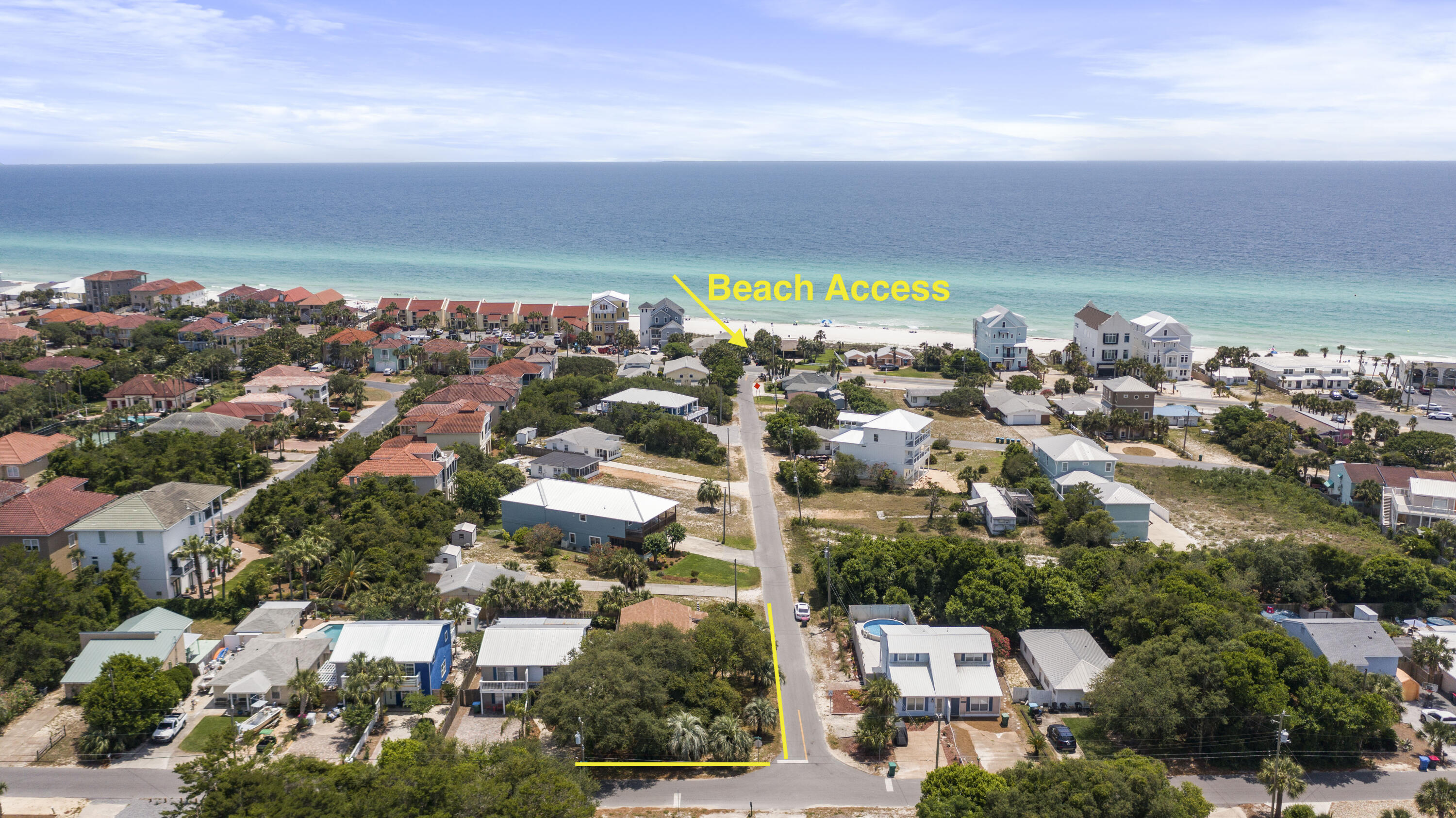 ONE BLOCK FROM THE BEACH with GULF VIEWS! A TRUE beach RETREAT, positioned on an impressively spacious, corner lot on the west end of Panama City Beach. Beach access is just a quick stroll down the street.This home is updated and beautifully appointed.The first floor features a master bedroom, bunk room, full bathroom, full kitchen and laundry room, as well as a spacious outdoor dining and entertaining patio.The second floor boasts a separate entrance, with an additional master bedroom, guest bedroom, full bathroom, full kitchen, and separate laundry area, as well as and additional living and dining areas that open to a wrap around deck with Gulf views.This property would make an excellent second home or rental investment! An exceptional opportunity to own a piece of paradise at the beach!