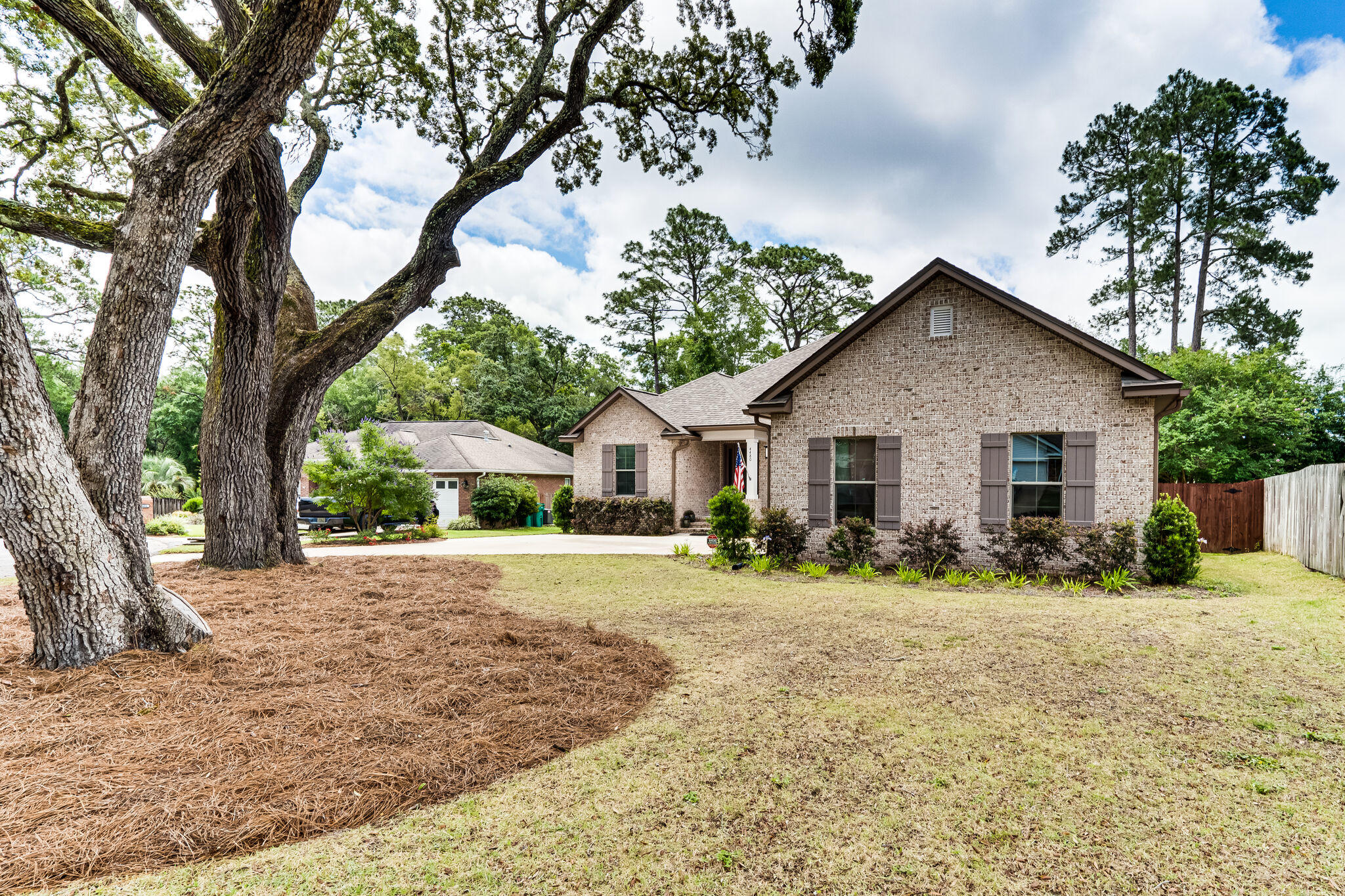 This 4 Bedroom 3 Full bath home ALSO features a flex space with double pocket doors perfect for a formal dining room, a separate media area or a home office. This home was built by award winning builder Key Lime Homes and boasts an open concept living room and kitchen separated by an island with breakfast bar seating. This open floor plans allows a great deal of interaction with family or guests and is perfect for entertaining. The tri-split bedroom plan offers a bedroom and bath at the front of the house, an area with two bedrooms and a bath on a separate hallway to the rear of the house, and on the opposite side of the home is the master suite and en-suite bathroom. The home has all of the designer features you crave with wood-look tile in the foyer, living room, office,