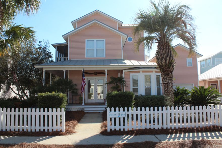 FLORIDA COTTAGE can sleep 16-great rental. Just 300 steps to the private deed Gulf Coast beach access. On a rare cove with no thru traffic and no street parking are just a few benefits Crystal Beach Cottages has to offer. As you walk up to this immaculate home, you are greeted by an open, covered front porch that wraps around to the left side of the house. Through the front door is a small foyer area consisting of hardwood flooring throughout the entire first floor. This opens up to the massive living room with windows letting in the perfect amount of natural light. The kitchen boasts tons of countertop and cabinet space, stainless steel appliances, a flat-top stove, and a breakfast bar. The dining room is to your right, complete with a bay window for a unique room design and more natural
