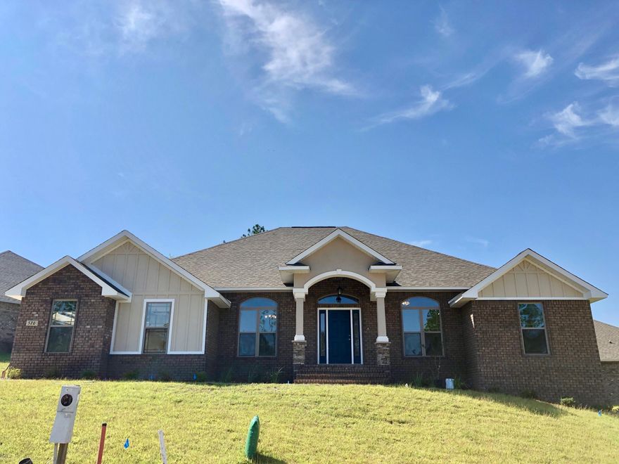 Enjoy a large and spacious 3011sqft home in Crestview's popular Fox Valley subdivision. This beautiful home sits on an oversized lot with a side-entry garage. Large bedrooms and an expansive Great Room are the highlights of this plan, and a wide Florida room overlooks the backyard while welcoming more natural light for the home. The kitchen features a wraparound bar with granite countertops, abundant custom-made maple cabinets, recessed and undermount lighting, and a large walk-in pantry. This home is energy efficient with a 14 seer HVAC and low-E vinyl windows, and stainless steel appliances give it a modern touch. Full sod and irrigation with an automated sprinkler system are included for easy outdoor maintenance.