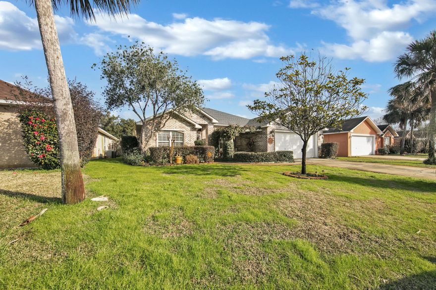 Come and see this wonderfully maintained 4 bedroom 2 bathroom home. The home boasts an open floor plan with plenty of room for entertaining,  In the spring evenings enjoy your covered from and back porches.  Extremely desirable location, this GATED community is just minutes from Hurlburt Field and Fort Walton Beach. New roof Nov 2020.