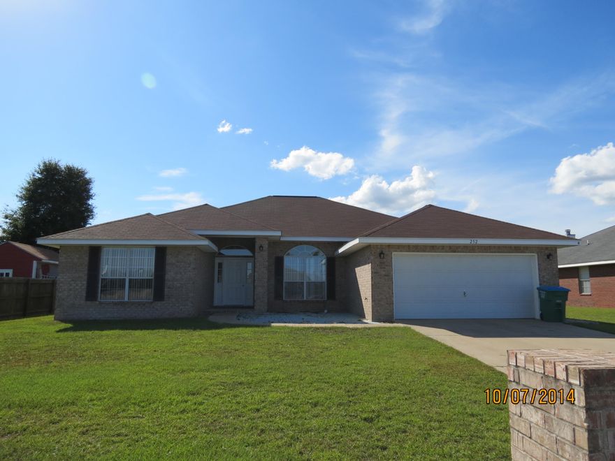 Available 01/18/2019......South Crestview executive brick home features 4/2 floor plan. Easy commute to bases, beaches and shopping. Spacious living area, formal dining or office space, breakfast area, breakfast bar, large kitchen. Large bedrooms, large bathrooms. 2 car garage and open back patio for outdoor entertaining. Level and spacious back yard. Great curb appeal. No inside smoking. Pets may be allowed with a $400 non-refundable pet fee and owner approval.