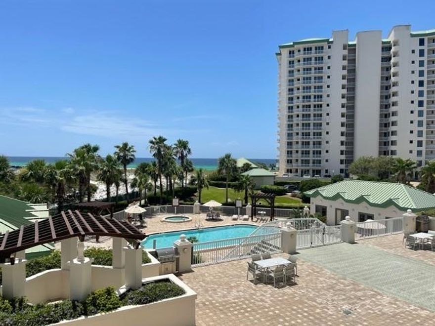 Located on the 3rd floor of the beautiful, rental restricted St Barth at Silver Shells condominium complex is this desirable gulf facing unit. Enjoy open concept living and  views of the gulf from the kitchen and dining/living room with wall to ceiling windows. This split bedroom floor plan offers private access to balcony from each bedroom. The sizable master bathroom features a double vanity, jetted tub, separate shower, & water closet. Enjoy exclusive access to an expansive lanai and private pool, grilling area, and deeded beach access. The sprawling 31-acre gated community of  Silver Shells Beach Resort and Spa offers onsite fine dining at Ruths Chris Steak House, a must see lagoon-style pool, full-service spa, 24 hour security.
