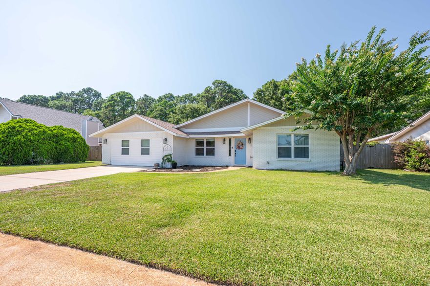 New Roof to be replaced with an acceptable offer! Welcome to 361 Echo Circle, an exceptional property located in the highly desired Northgate neighborhood of Fort Walton Beach, FL. This coveted community offers sidewalks and a festive atmosphere during Christmas, with a touch of celebrity magic and a community luminary. This home is a rare find, boasting 5 bedrooms and 3 bathrooms, providing ample space for comfortable living. The large kitchen is a standout feature, featuring stainless steel appliances, granite countertops, and a built-in dining table with a wrap-around bench, creating the perfect setting for family meals and entertaining guests. The cozy fireplace adds warmth and charm to the living area.