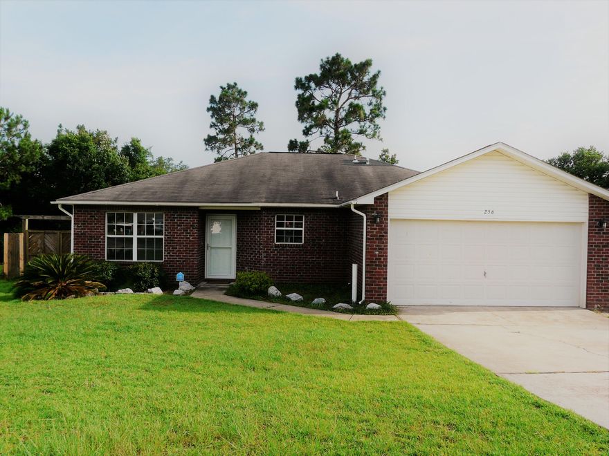 MOVE IN READY home in great subdivision near schools, shopping, and easy commute to bases! 1532 sq ft with 3 bedrooms, Den/Office,2 full baths,2 car garage just awaiting your arrival and ready to go!! Tile that has wood look in Foyer, Kitchen, Dining area, Halls and Den. Bedrooms are carpeted and freshly cleaned. Whole house is freshly cleaned and looks it !! All newer black appliances included in home (Smooth top Stove, Refrigerator, Dishwasher, and Microwave. Master has walk in closet, double vanity and tub, separate shower and mounted tv. There are vaulted ceilings, columns, Dining Area, and corner fireplace in living room. The garage is ready for man cave or two car garage. Backyard has room for play set and has a unique Covered Party Area. Call for your appointment today!