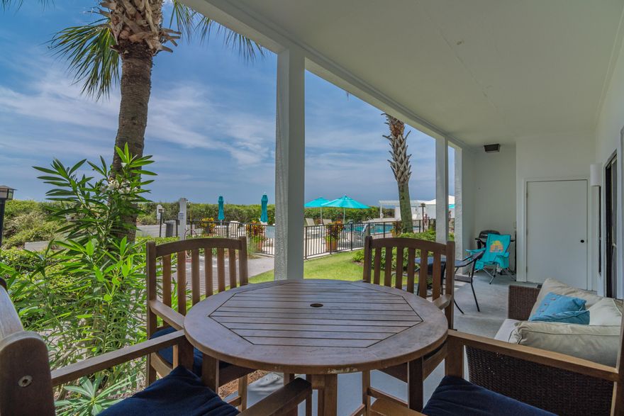 GULF FRONT OPPORTUNITY. This recently renovated condominium offers gulf-front living at a remarkable price.  If you are an investor looking for a vacation rental property with a rich rental history or if you are looking for that once-in-a-lifetime second home, this ground floor unit is for you! Recent renovations include a beautiful new kitchen, new flooring, renovated master bathroom, and several items of new furniture...all of this including easy access to the Gulf of Mexico and the community pool.  The single greatest feature of this condo is the ability to walk out of your living area onto the manicured grounds of the development to access the Gulf of Mexico and the pool...it is like having your own gulf front home at a fraction of the price. Call today to view this 3 BR/ 3 BA condo.