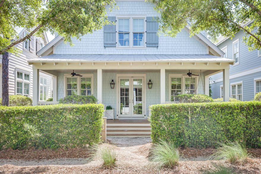 Beauty and comfort are hallmarks of this superbly situated Lake District WaterColor home. 32 Bluestem has 4 bedrooms, and ample living space, in a stylish and comfortable package.An open floorpan on the first floor joins kitchen, dining, and living rooms to achieve a layoutideal for relaxing or entertaining. The two first floor bedrooms, located down an oversizedhallway to the rear of the home, are tranquil and spacious.Upstairs, guests are greeted by a second living room. The third guest suite includes a cove ofbunks as well as comfortable sleeping quarters in the main area. The master suite, located inthe quietest part of the home, boasts a spacious and elegant bath.