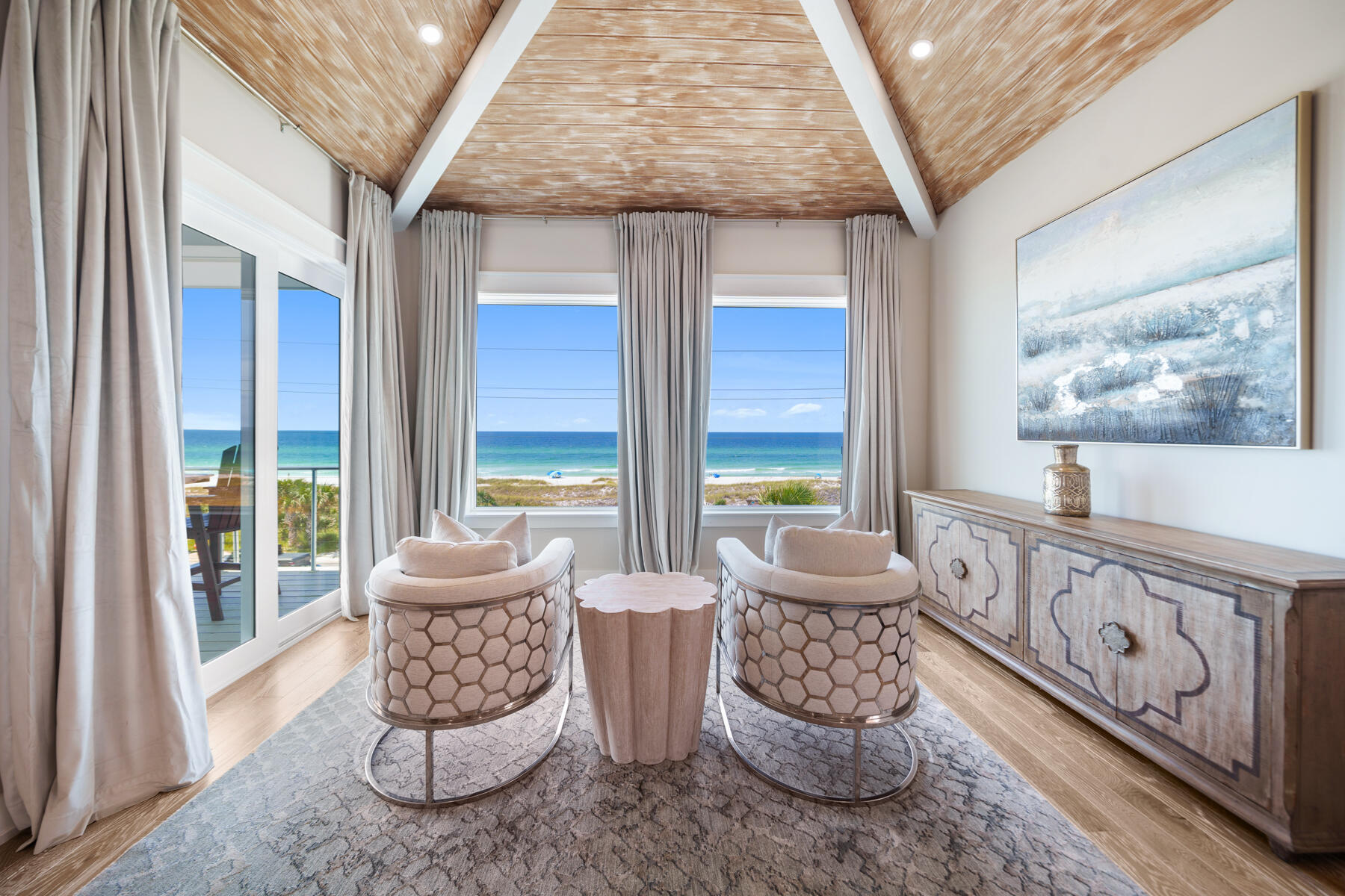 Discover a one-of-a-kind Gulf-front escape where elegance meets comfort at 14300 Front Beach Road. Perfectly positioned on the sugar-white sands of Panama City Beach, this 4,455-square-foot beachfront haven accommodates up to 24 guests in refined style. Whether you're seeking a relaxing retreat or a high-end gathering space, this stunning property delivers unforgettable moments with panoramic Gulf views and exceptional amenities.Property Features:Endless Gulf Views: Savor uninterrupted views of the emerald waters from expansive balconies ideal for sunrise coffee, sunset cocktails, and everything in between.Direct Beach Access: Step from your private oasis to the shoreline with exclusive, coded access to the beach, no crowds, and no hassle. Premium Outdoor Living: Relax in the private heated pool and hot tub, rinse off in the outdoor shower, and unwind in your personal piece of paradise.
Thoughtful Accommodations:
First Floor: Designed with group comfort in mind, this level features a King bedroom with twin bunks and private ensuite, plus a spacious bunk area with a wet bar, dining table, mini fridge, and four Queen bunk beds, comfortably sleeping 12 guests.
Second Floor: Includes a King bedroom with private ensuite, a queen bedroom with a nearby full bath, and a lively bar lounge perfect for evening entertainment.
Third Floor: Offers a collection of beautifully appointed King bedrooms, one with twin bunks and private bath, another with a private balcony, and a stunning primary suite complete with a sitting area and dramatic gulf views.
Modern Touches & Conveniences:
- Smart TVs in every room
- Three full washer/dryer sets
- Full-size ice machine and secondary fridge in garage - Additional ice maker in the kitchen for beach days made easy
Prime Location:
Ideally located in Bid-a-Wee Beach, a quiet, exclusive stretch of coastline known for its pristine sands and calm, emerald waters. Escape the crowds and enjoy activities like paddleboarding, kayaking, or simply basking in the sun. Just minutes away, explore local hotspots like Pier Park and St. Andrews State Park, offering a blend of shopping, dining, and natural beauty.
Wellness & Dining Nearby:
Treat yourself to Gulf-fresh seafood at beachfront restaurants or decompress with a massage or facial at one of the nearby spas because your vacation should feel as good as it looks.
The BEACH investment opportunity you have been waiting for!