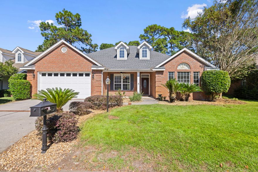Experience tranquil living in this beautiful single-story, 3-bedroom, 2-bath home located in the exclusive gated community of Magnolia Plantation at Bluewater Bay. With 2,339 square feet of living space, this home offers both comfort and style. The kitchen is a standout feature, complete with a Viking gas cooktop/oven, oak cabinets, stainless steel appliances, black granite countertops, and a center island--perfect for culinary creations. Multiple living spaces include a large living room with a gas fireplace, a dining room adorned with hardwood floors, and a sun-drenched bonus/sunroom.The neutral-toned interior is complemented by luxury vinyl flooring in the master bedroom and fresh carpeting in the guest rooms.