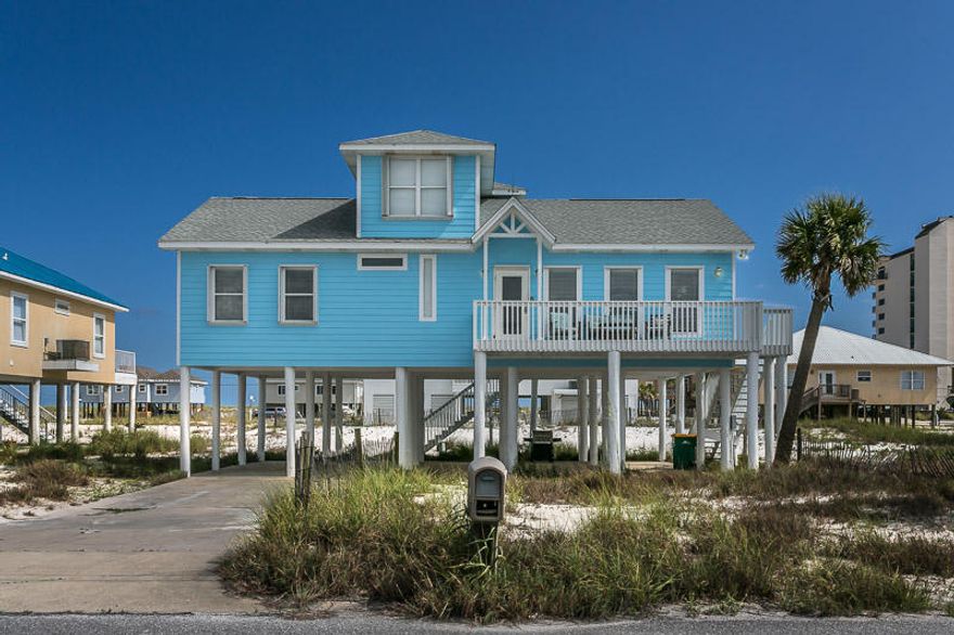 Live and play on Navarre Beach steps from the Gulf of Mexico and the Intracoastal Waterway. Beautiful beach house with breathtaking views of the Santa Rosa Sound. You will love this modern home's open floor plan, with a roomy living area and modern kitchen featuring glass cabinetry, granite countertops, stainless appliances, tile, and bamboo hardwood flooring. This 4 bedroom water view property has 2.5 baths with a full concrete pad under the house, storm shutters, The master on main and has an on-suite bath with granite countertops, and a large walk in shower. Three Bedrooms on main level and an upstairs loft with a bedroom and bonus room providing comfortable accommodations for 8-10. CAT 5 cable and built-in speakers are in every room. Gross Rental Income 50000