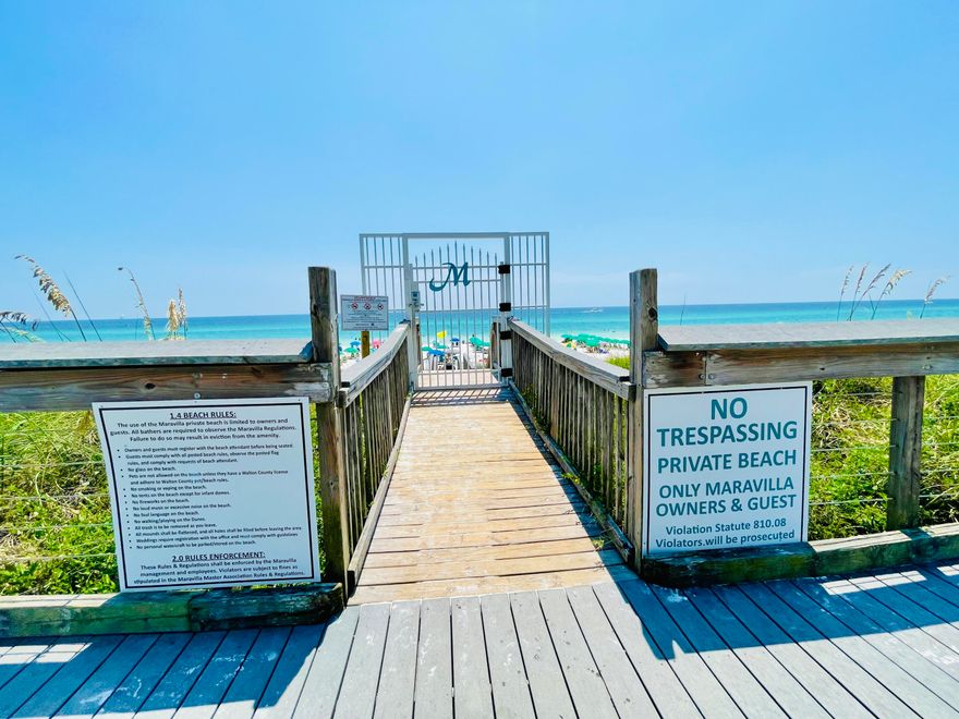 3 KING SIZE BEDS plus a twin bed, sleeps 9.  FULLY FURNISHED.  Has GULF VIEWS. 2BD/2BTH plus loft room.  Grossed over $47,000 in 2021 and in 2022.  Grossed over $32,000 in 2023. Updated spacious feel with STAINLESS STEEL APPLIANCES and beachy décor.  500 ft of deeded beachfront property.  Amenities include two pools, hot tub, tennis courts, clubhouse with fitness room. Condo is located near the pool/hot tub and tennis courts.  Assessment fees have ALL been paid for.  The improvements cover new paint on the front doors & exterior walls, new elevators, new tile on the outside balcony units, repairing tile on walkways, new electrical boxes, & NEW ROOF on all buildings. Maravilla is a gated community with homes and condos with an entrance off Emerald Coast Pkwy and a 2nd one off Old Hwy 98.