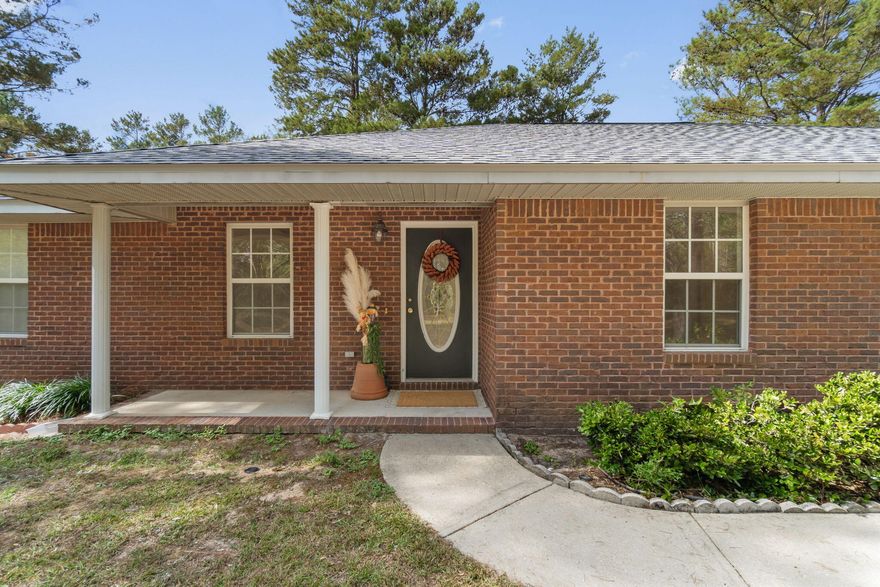 I know you have been looking for a beautiful family home on 5 acres with a 40X18 pole barn! Get away from subdivision life and enjoy 3 BEDROOMS PLUS AN OFFICE in Mossy Head just minutes from 285. This home features a split floorplan, office connected to the master bedroom, and a HUGE walk-in-closet in the master.  The master bathroom has already been built for relaxation with a separate shower and jetted tub. Enjoy double vanities and ample storage. Move right in knowing that the roof was replaced in 2023 as well as the heating and cooling unit!Spend your mornings and afternoons in the Florida room over-looking the garden.Invite family for the upcoming holidays, tell them you have a spot for their RV! Full hookups on site!This home includes 2 yard storage buildings for the toys.