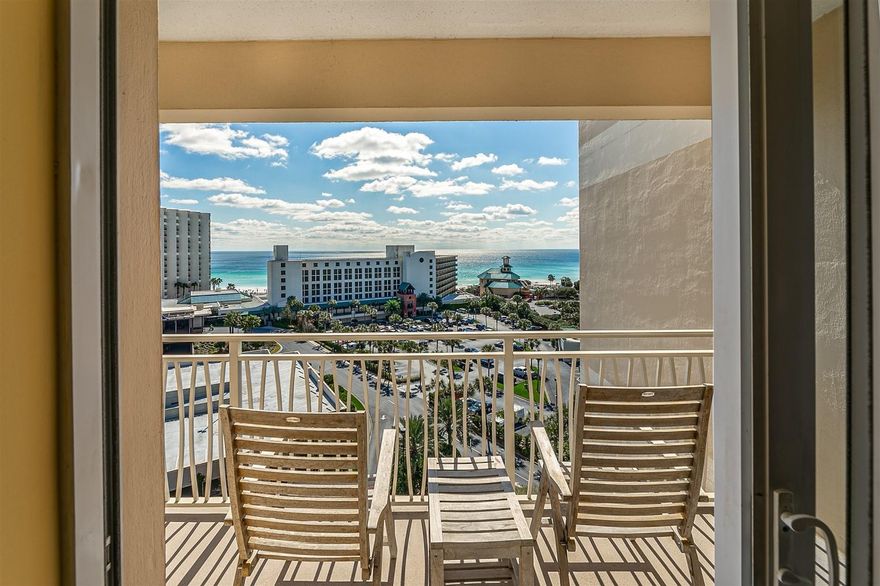 This 7th Floor LUAU condo at Sandestin Golf & Beach Resort is Absolutely Magnificent. It is a corner unit Front of the Building which offers a wrap around balcony with views of the Gulf of Mexico to the East and South. Only Steps to the beach. Condo has New Hardwood floors thru the entire condo. No Carpet. New Furniture Upgrades including New Televisions in each room, entertainment chests, new Sleeper Sofa, side chairs, and Dining Room table and chairs. Freshly painted, Condo is very Well Maintained. New Window Treatments. This 2 Bedroom Lock Out Rents as a 2 Bedroom, 1 Bedroom and as a Studio so the versatility helps with Good Rental History Income. Luau has a Great Salt Water Pool with Water Fall, Spa, On Site Fitness Room, and BBQ Grills.