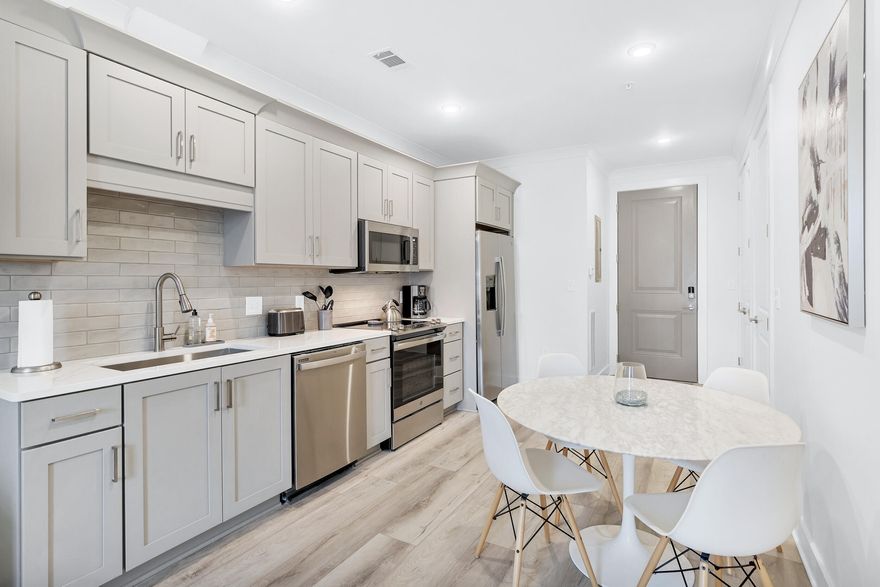 NEW Daily Beach Shuttle and state-of-the-art fitness center!! Introducing Pinewood 30A, a brand new South Walton community, offering the perfect combination of luxury and convenience. Tucked away amongst the beautiful Point Washington State Forest and just a short bike ride to white sand beaches. This 1 bedroom, 1 bathroom condominium is the ultimate getaway into the 30A lifestyle. Luxury features include quartz countertops, stainless GE energy star appliances, luxury vinyl + tile flooring, large walk-in closets with custom wood shelving, 9' ceilings, 8' solid core doors, private covered porches + more!