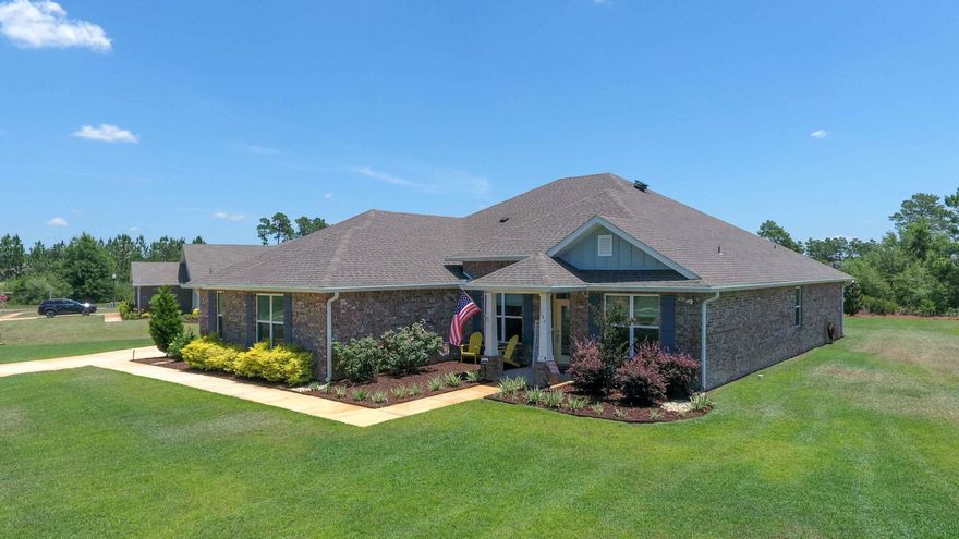Welcome Home! This immaculate 5 year old home in Windswept Estates of Freeport is stunning and offers 4 bedrooms, 3 bathrooms, plus an office and formal dining room, and an impressive 2,776 square feet of living space, situated on a generous .53-acre lot, giving you plenty of room for a pool. The open floor plan seamlessly connects the kitchen to the living and dining areas, creating an ideal space for entertaining and everyday living. The property boasts an insulated 3 car garage with epoxy floors, providing ample space for vehicles and storage, a true man cave dream. Additionally, outdoor gutters and deck flooring in the attic add practical touches to this home along with a whole house water treatment system. Step outside to the back porch, where a 220 amp hookup is ready for a hot tub, offering a perfect spot to enjoy the serene surrounding. Windswept Estates is a prestigious community offering an array of luxurious amenities. Residents enjoy access to a championship 18-hole golf course, meticulously designed to provide an exceptional golfing experience. The community also features a clubhouse, perfect for social gatherings and events. Additionally, Windswept Estates offers tennis courts, a swimming pool, and walking trails, providing ample opportunities for outdoor recreation and relaxation. With its serene and picturesque surroundings, this community provides a peaceful and upscale lifestyle for its residents.
