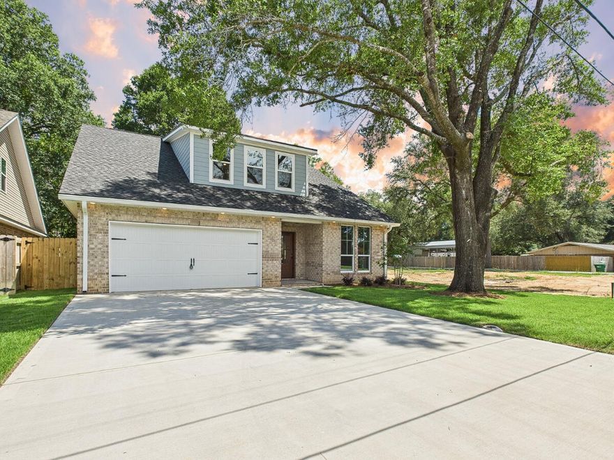New construction in the heart of Niceville! This beautifully designed 4-bed, 2.5-bath home offers 2,348 SF of thoughtfully planned space with designer finishes throughout. The open floor plan features LVP flooring, black fixtures, a dedicated study, and a bright, spacious loft with abundant natural light. The gourmet kitchen includes quartz counters, natural/white cabinetry, a farmhouse sink, herringbone backsplash, and GE gas appliances. Enjoy 7-foot front windows that elevate curb appeal and fill the home with gorgeous natural light, plus an extra-wide driveway, covered porch, and extra-deep 2-car garage with workspace and sink. The luxurious owner's suite boasts a spa-like bath with tiled shower and pebble floor. Property appraised higher than list price--ask the listing agent for a  copy of the appraisal! 