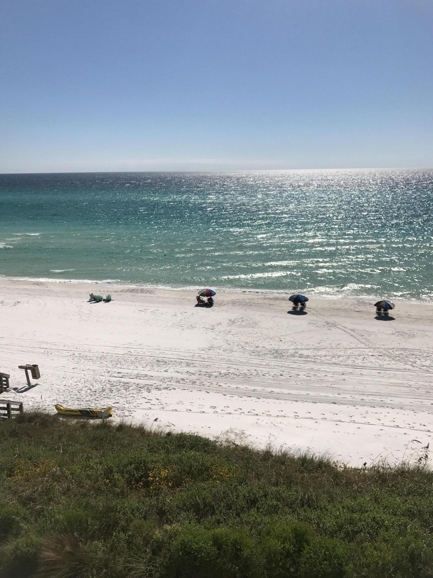 You can't beat the location and views of this two bedroom/two bath Gulf front Unit. Located in the heart of Seagrove Beach and within walking or biking distance to shopping and restaurants in both Seagrove and Seaside. This condo is on the third floor. Unit is sold furnished. Linens & KABA lock is property of the rental management company and does NOT convey. Age, room dimensions and square footage is approximate and should be verified by buyer.