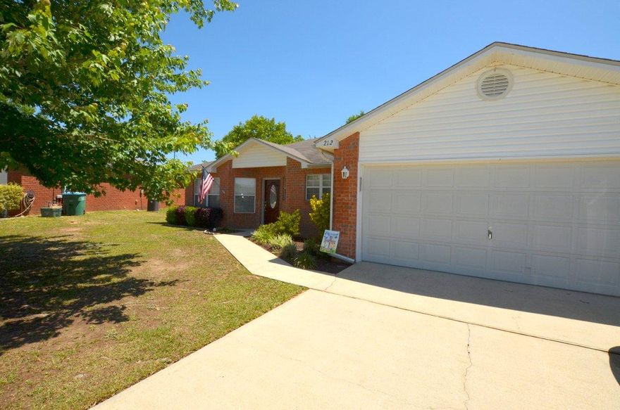 You do not want to miss this opportunity! Attractively priced, this all brick home has oversized back yard with privacy fence, patio and 12x12 foot shed with power for extra storage Home also has hurricane shutters for windows and slider, which certainly helps with insurance! Additionally, this home is wired for standby generator power. This conveniently located home is walking distance to Elementary and Middle Schools as well as Crestview Hospital. A few mins drive to both North and South Crestview, this 3 bedroom 2 bath home has vaulted ceilings and fireplace in the living room, a large open kitchen/dining room combo with kitchen island and lots of cabinets. Heat pump is less than 1 year old! There is a bonus room that can easily be used as additional dining, office or another bedroom.