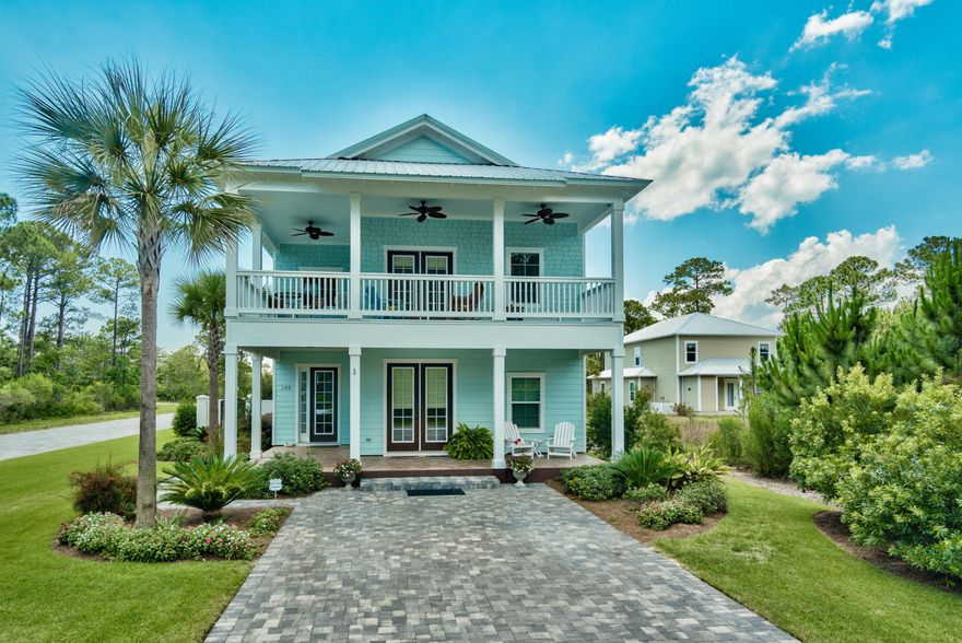 Stunning 4BR/3.5BA Villa ideally located in the gated community of Frangista Beach. This gorgeous home boasts high end finishes to include granite countertops, custom cabinetry, and tile and mill work. This unique rental features spacious master suites on each floor! The 2nd floor master suite features private access to a wrap around morning porch equipped with ceiling fans. Also located on the 2nd floor you will find a bonus landing space that will perfectly suit your home office or den. The covered rear patio is perfect for relaxing in the shade and the 6 foot walled backyard offers additional privacy. This beachside neighborhood in Miramar Beach features a community pool and is just a short distance to deeded access to the beautiful white sand beaches of South Walton.This rental is