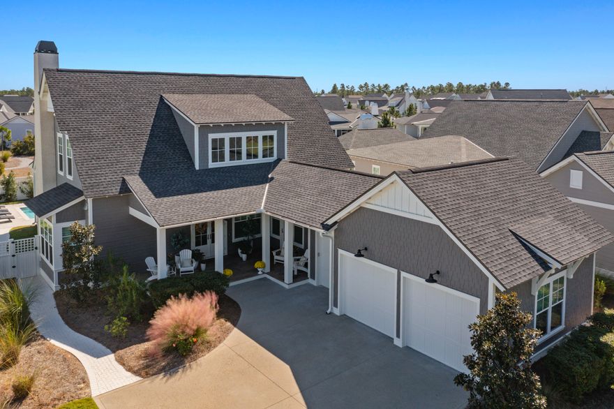 Stunning Romair-built home in Watersound Origins. This popular Weatherly plan features numerous upgrades and is located on a fabulous oversized lot with common area in the back of the home and forest and pond in the front. The spacious living and dining area boasts a gas fireplace, custom surround sound with Martin Logan speakers, and access to the large screened porch with summer kitchen, cumaru floors, & built-in heat lamps.  The highlight of the outdoor living area is the inviting pool & spa and lovely cabana with wood burning fireplace.  The gorgeous kitchen features top of the line appliances, including a paneled Subzero refrigerator & ice maker, eight burner Wolf range with double ovens, and quartz counters.  Upgraded hardwood flooring and tile flow throughout the home The master suite is located on the main level and features a beautiful ensuite bath and a fabulous spacious custom walk-in closet with built-in vanity.  Upstairs, there are three guest bedrooms with ensuite baths, bunk room with barn doors and built-ins, office/loft area, and added attic storage.  Some of the numerous upgrades of this home include custom draperies & plantation shutters, wine & beverage center in customized laundry room, marble counters in laundry and all baths, cumaru decking on all porches,  two car plus GOLF CART garage with custom flooring & cabinet storage system, NEW whole house generator, fenced yard for pets, gutter system, and much more!

The Watersound Origins community is a highly sought after neighborhood full of amenities including the Village Commons pool & fitness center, unlimited golf, sports courts, dock access to Lake Powell, parks & greens, miles of nature trails, and much more!  Residents also enjoy close proximity (by bike or golf cart) to 30a as well as the Watersound Town Center which includes Publix, weekly farmer's market, medical offices, shopping, restaurants, and more!