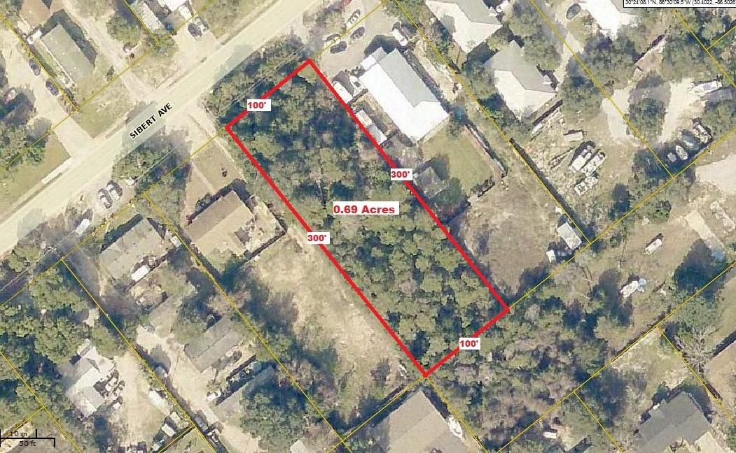 Exceptional building lot in Old Destin along scenic Sibert Avenue. Beautiful oak trees populate this prime parcel. The zoning is Low Density Residential in FLUM with a max single-family detached density of 4 units. Historical uses along Sibert vary from multi-family to quasi-commercial with obtainment of proper variances. Buyer to verify development feasibility with appropriate agencies.