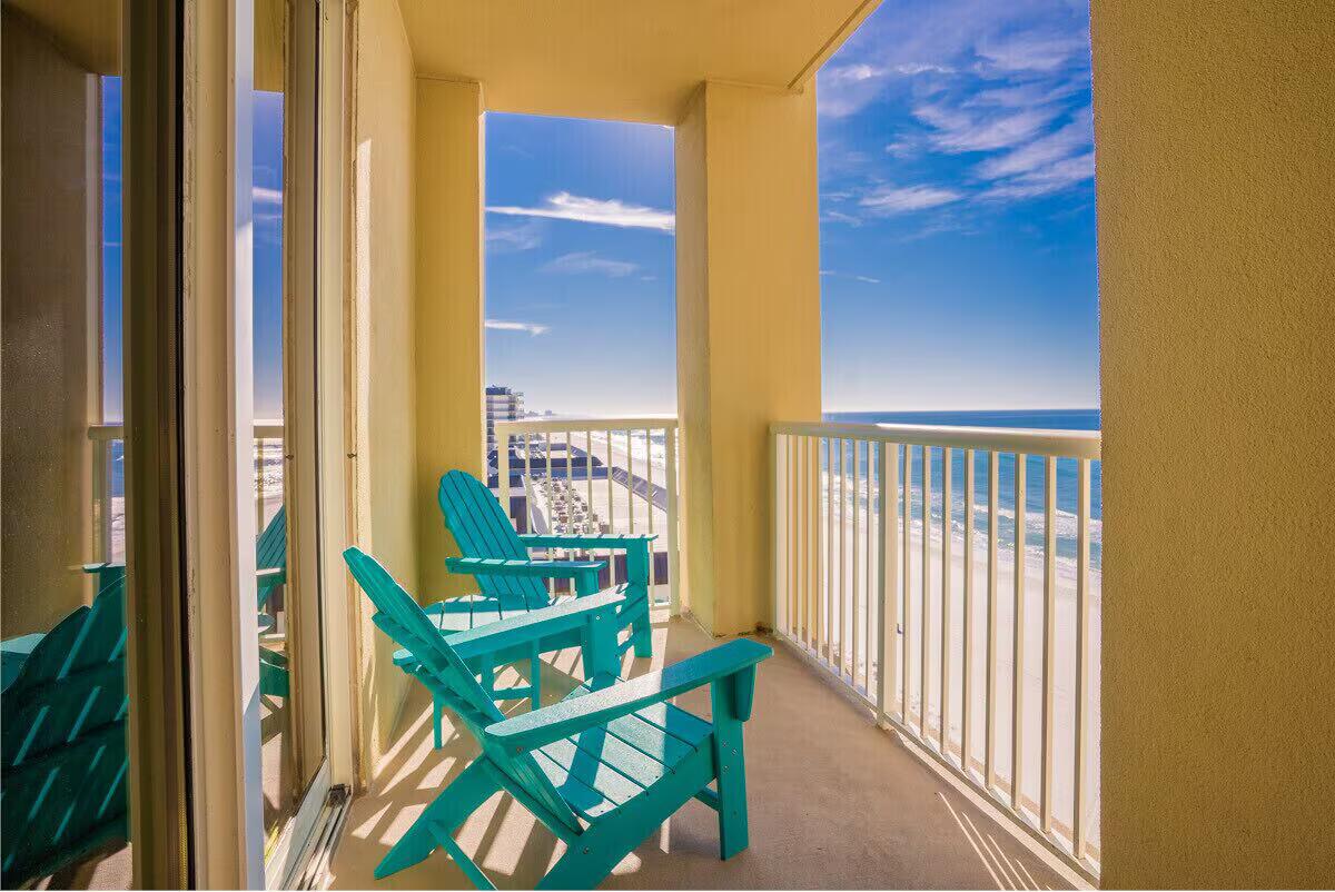 Grand Panama Beach Resort is a premier destination in Panama City Beach, offering unparalleled luxury and convenience. This highly sought-after 3-bedroom, 2-bathroom beachfront corner condo on the 10th floor boasts spectacular sunrise and sunset views that will leave you breathless.Beautifully furnished and completely rental-ready, this unit features numerous upgrades, including a newer HVAC system, smart thermostat, washer and dryer, dishwasher, and durable polywood balcony furniture. Ample storage adds to the convenience, with hallway storage closets exclusive to this unit.