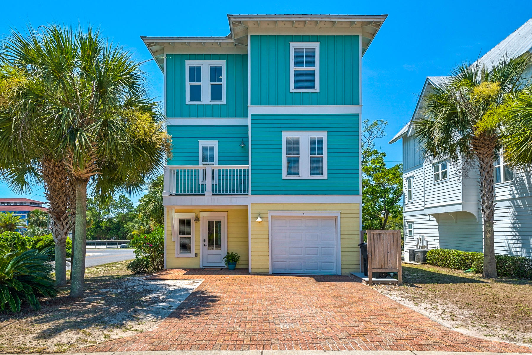 Florida cottage, located directly on 30A. Conveniently located across the street from Goatfeathers restaurant, one block from beach access and within walking distance to Gulf Place. This 4 bedroom, 4 1/2 bathroom home offers a large first floor master bedroom and bathroom. On the second floor, you'll find an open concept kitchen, dining and entertainment space. Also on the 2nd floor, is a guest bedroom with private bathroom and balcony. Remaining guest bedrooms are located on the third floor, each with a private bathroom and balcony. Great storage located throughout home, including a one car garage, perfect storage space for beach gear, bikes and golf cart. Hop on your bike and enjoy all 30A has to offer!