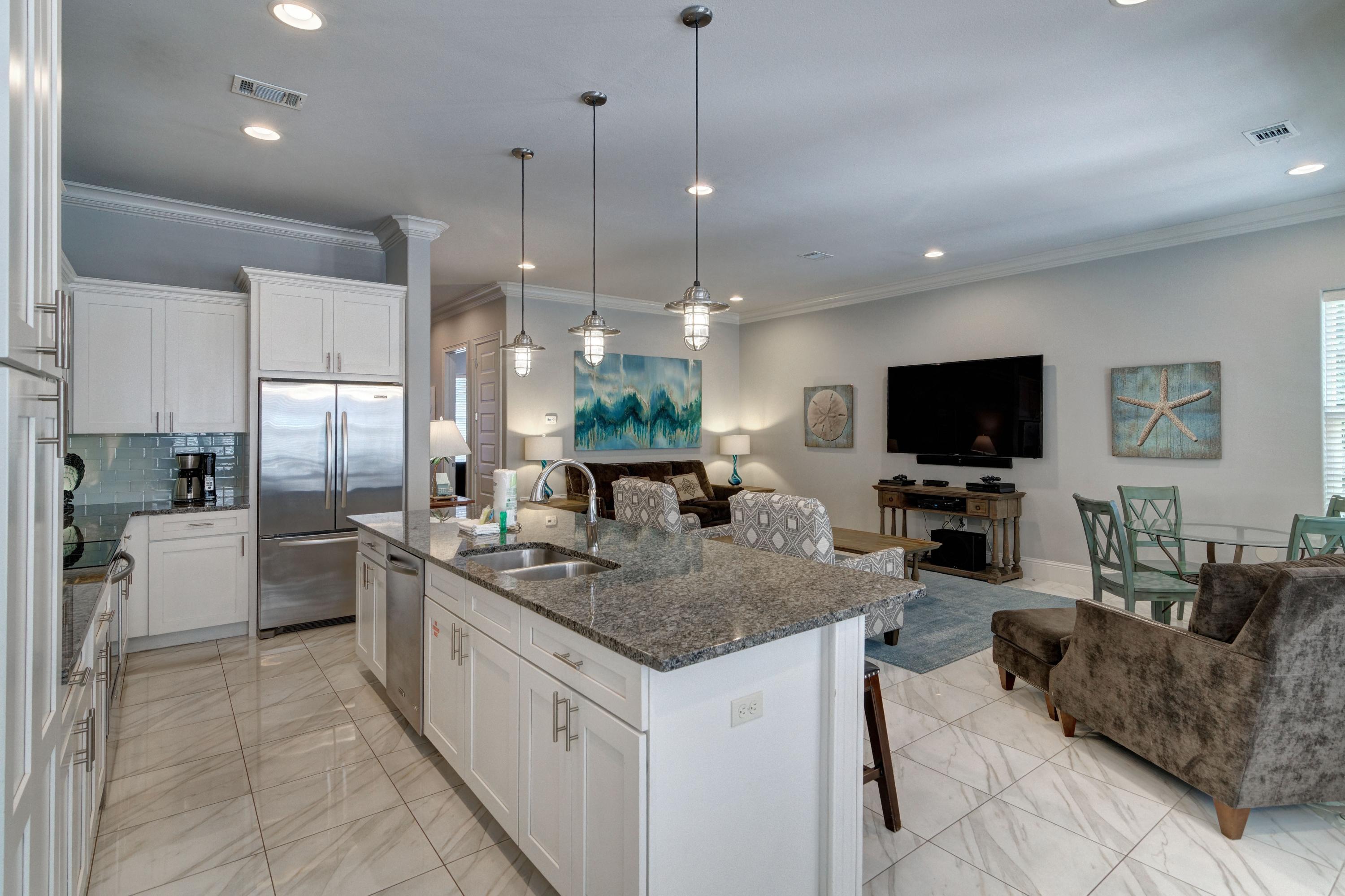 Beautiful 4 bedroom, 4 bathroom town home located approximately 50 yards from the gated and deeded beach access.Professionally furnished and decorated by a local designer this home features a great open floor plan, with a king guest bedroom and bathroom on the main living area along with the kitchen, living room, dining room and private patio.The second floor features a large master suite with a spacious walk in closet and spa inspired bathroom.  Custom bunk beds for the kids with an en-suite bath with another king guest bedroom with a gulf view, also with an en-suite bath.  The laundry room is located on the second floor.  Tile and Hardwood Flooring, Granite Counter tops, white cabinetry and stainless appliances are just a few of the exquisite featuresof this home. 
Miramar Beach Villas are conveniently located to restaurants, shopping and entertainment along Scenic Gulf Drive.

Please Note:
This property is currently a rental unit and Buyers rights and occupancy may be subject to rental bookings as taken under property management agreement. 