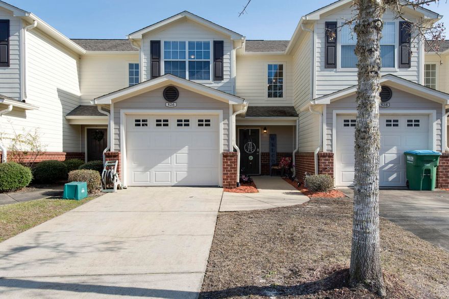 Welcome to Eagles' Landing!  Small townhome community North of I-10 in Crestview which allows you a quick commute to and from all the bases and the beach! The kitchen and combined living / dining area is open and bright with fresh paint and appliances.  This floorplan also features a 1/2 bath / laundry room combo on the main floor, while the 2 bedrooms are located up stairs, each with a private bath and walk-in closet.  The community features several playground areas, a community pool and lots of green space.  This particular unit has a large green space located right off of the living room.  This home is truly move in ready with fresh paint, flooring and lighting throughout.