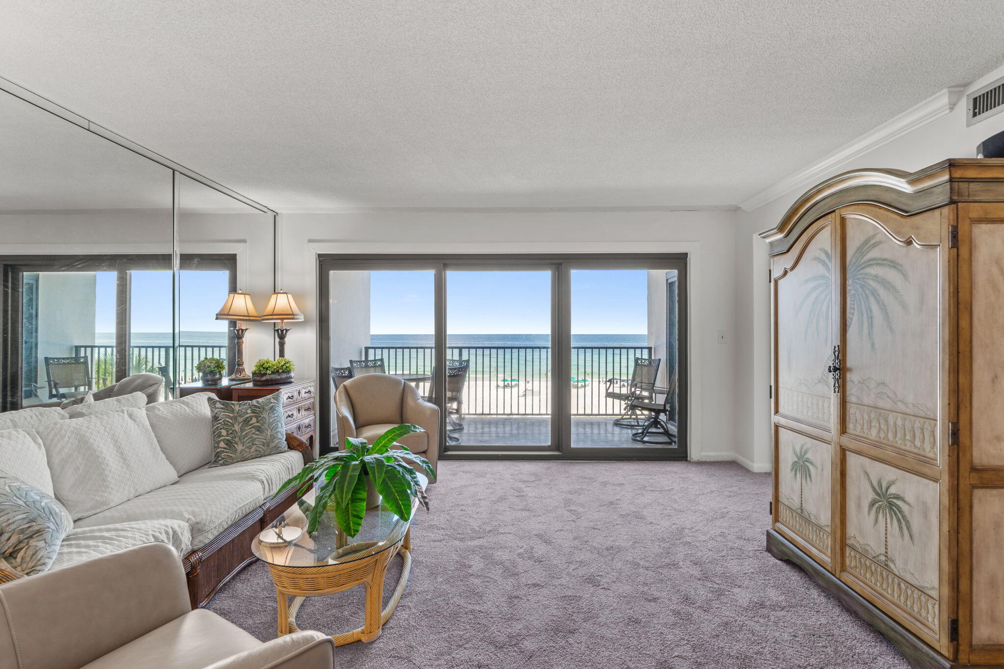 Price Reduced $30,000!Highly Sought-After Gulf-Front Condo in Emerald Towers.Experience breathtaking views of the Gulf from this beautifully updated 4th-floor condo in the prestigious Emerald Towers. Overlooking the sugar-white sands and emerald waters, this turnkey unit offers the perfect blend of comfort, style, and convenience.Step inside to discover fresh upgrades throughout, including a brand-new HVAC system, professionally painted interiors and cabinetry, and plush new carpeting in both the living room and primary suite. The open-concept living area flows effortlessly into the private Gulf-front balcony with new sliding door assemblies in 2022. Ideal for morning coffee or sunset cocktails. The well-appointed kitchen features quality Frigidaire and GE appliances in white to brighten the kitchen area, a wet bar with built-in ice maker, and a dedicated laundry closet with stacked LG washer and dryer for added convenience.
Wake up to ocean views in the spacious primary bedroom, complete with a king bed and balcony access. The en-suite bathroom includes a walk-in shower, dual vanities and a built-in linen closet offering generous storage.
The spacious guest bedroom has two closets and one can be used for the owners closet.
Sold fully furnished and ready for immediate enjoyment or rental except for 4 items in documents.
Recent Upgrades:
" New Sliding door complete assemblies in Living room and Master Bedroom.
" New Heating and Cooling system in June 2025
" New Paint July 2025
" New Carpet in Dining/Living area and Master Bedroom July 2025
" New Wet Bar Ice Maker in July 2025
Emerald Towers amenities include:
" Gulf-front, seasonally heated pool
" Stainless gas grills at pool overlooking the ocean.
" Tennis/pickleball courts
" Fitness center with sauna and steam room
" Gated community with direct beach access
A full exterior restoration of the building was completed in 2022, ensuring peace of mind and long-term value.
Whether you're searching for a vacation retreat, investment property, or primary residence, this Gulf-front gem is a must-see.
Contact Ken Frizzell 615-390-6932 for showings and more details.