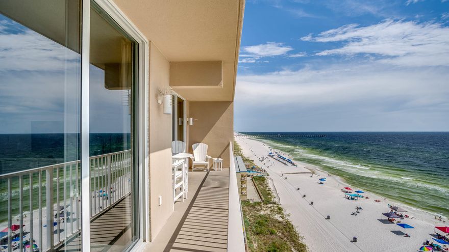 LOCATION, LOCATION, LOCATION!! Enjoy one of the resorts with the most amenities in all of Panama City Beach-TIDEWATER! Unit 712 is a nicely furnished 1br/2ba gulf front condo at this mega-beach resort. Stunningly excellent 180 degree panoramic views of the sparkling emerald green gulf waters and white sand beaches from sunrise to sunset. Close to the east end of the building, unit 712 offers 923 sf of pure comfort; small outdoor storage unit(7-S2)also conveys with unit. The unit can sleep 6 comfortably and is tastefully decorated with ceramic tile throughout for easy care maintenance. Kitchen offers granite counters and a full array of stainless steel appliances. Custom draperies add to the contemporary colors and decor. Two full bathrooms for your convenience.
