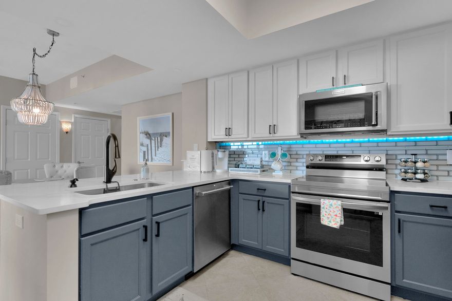 Beautiful 9th Floor unit with a great view of the pool and gulf. There is tile and LVP throughout the entire unit. The kitchen features all new appliances. painted cabinets, new countertops, custom backsplash lighting, and it comes fully stocked. The balcony is the best part of the unit due to its size and view of the gulf. The balcony was repainted this past winter and looks brand new. Both bedrooms are large and the master has an attached bathroom with walk in shower. Both bathrooms have new countertops and painted cabinets. 2025 Gros Rental income-$67,128 ytd. Rental History: Gross Income 2022- $87,747 with 218 nights, 2023 $68,736 with 198 nights. 2024- $53k gross with 247 nights. Brand New AC system installed July 2023. New water heater May 2024.