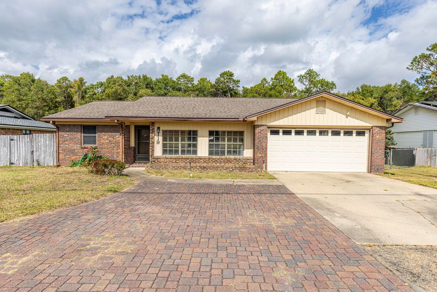 3 Bed/2 Bath Home in Shalimar.  Spacious, covered back porch. This house backs up to Eglin Air Force Base, so you won't have to worry about any neighbors behind you.
