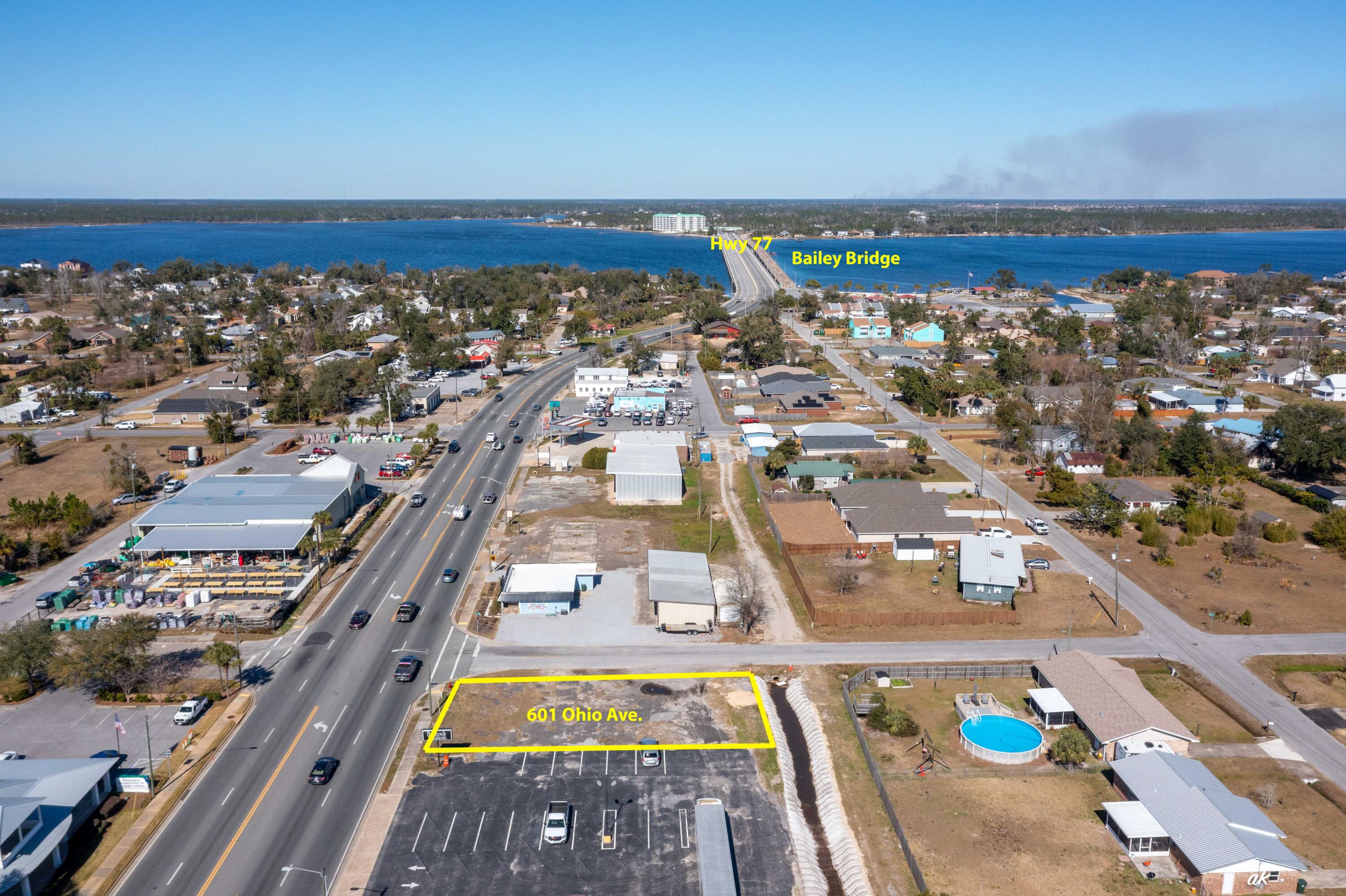 601 Ohio Ave, Lynn Haven, Commercial Lot, high traffic, 32444 zip, zoned General Commercial, corner of 6th Street and Ohio Ave (Hwy 77), Lynn Haven is growing, not many corner pieces left on Ohio Ave! Survey available, use options available as well. Come take a tour and walk the property today!