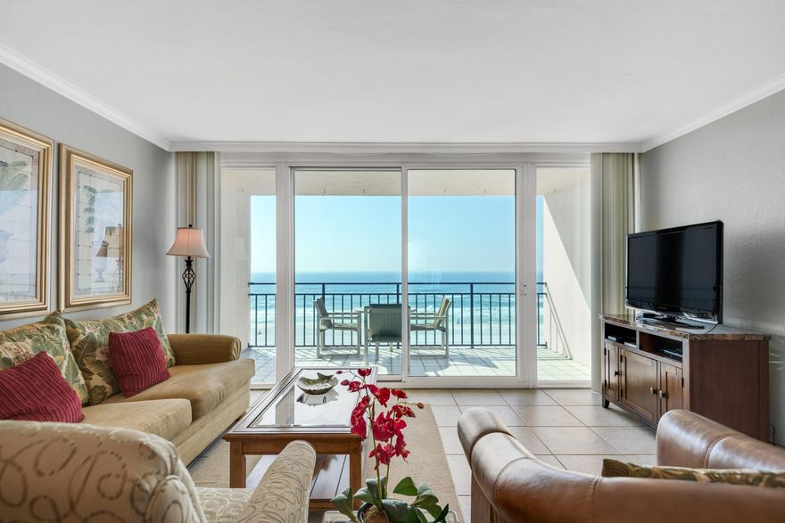 This unit has a breathtaking view of the gulf from It's 5th floor balcony. Relax and enjoy the sounds of the waves and savor the ocean breeze from this large balcony.  Project has a pool behind each building, gym w/sauna, event room, lighted tennis and pickle ball court, shuffle board and pool side games to include ping pong. Does have courtesy patrol from 11pm to 7am. New AC unit installed May 2022, HWH installed 2016. Average gross rental is between 38-42K.