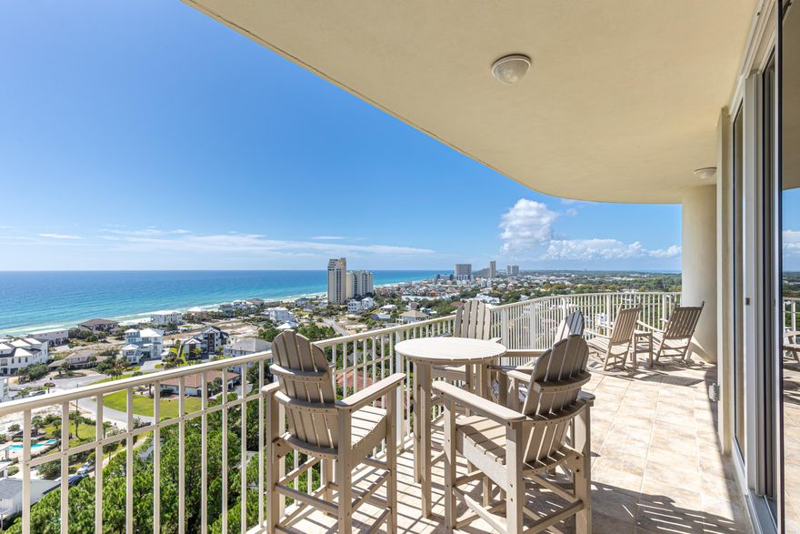 Extremely rare opportunity to own in the preferred west end of the area's most luxurious private residential community. Located in One Beach Club, this residence offers the finest views and amenities available. From every room, enjoy expansive vistas of the gulf, bay, golf course, and marina along with eye-level views of the fireworks over the Bay. Beautifully remodeled and designer-furnished,every detail exudes sophistication from the curated lighting and finishes to the luxurious furnishings and dramatic floor-to-ceiling windows that flood the space with natural light. The chef's kitchen impresses with top-of-the-line Sub-Zero and Wolf appliances, including a Sub-Zero refrigerator and wine cooler and Wolf double ovens.  All One Beach Club Owners are members to the Exclusive Beach Club. Wolf induction cooktop, all complemented by a spacious prep island and generous pantry. The primary suite showcases breathtaking Gulf views, private balcony access, dual California closets, and a split-bedroom layout for added privacy. Three additional bedrooms each feature serene Bay views, en-suite baths, and balcony access. Additional highlights include a fully equipped laundry room with custom cabinetry and sink, assigned parking, and thoughtful upgrades throughout. One Beach Club Drive offers unmatched amenities including a gated entrance, garage parking, tennis courts, fitness center, media room, outdoor kitchen, and entertainment lounge. All One Beach Club Owners are members to the Exclusive Beach Club.

As an introduction to the Sandestin lifestyle, we invite our new owners to explore amenities that make Sandestin special. The listing brokerage and seller(s) are presenting the buyer(s) of this property with (2) 90-minute rounds of Tennis court time, a golf foursome at one of our three championship courses, and a round of golf for up to four (4) players at the unrivaled Burnt Pine Golf Club.

Sandestin Golf and Beach Resort features more than seven miles of beaches and pristine bay front, four championship golf courses, 15 world-class tennis courts, a 226-slip marina, a fitness center, spa and celebrity chef dining. Shop, dine and play at the charming pedestrian village, The Village of Baytowne Wharf and more. Inside the gates of the resort, residents enjoy a balanced lifestyle of high-class living, spanning the 2,400 acres from the beach to the bay. Everything within the gates of the resort is accessible by golf cart or bicycle. The entire resort is interconnected by miles of pedestrian, bike and golf cart paths that weave through groves of live oaks, meandering past natural lagoons, fountains, man-made lakes, and meticulously landscaped fairways.