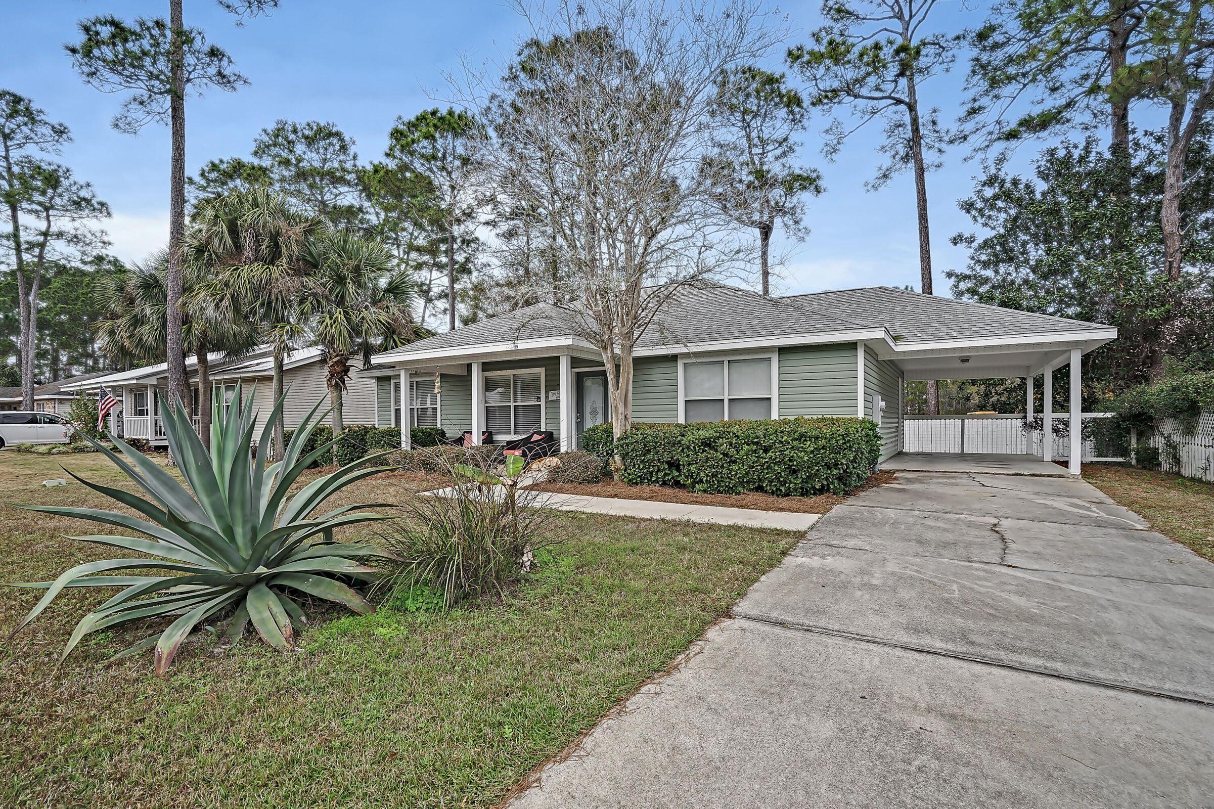 Reduced and ready for move in! Welcome to 179 Plantation Way! This cute home is located in a well established neighborhood nestled between the Beaches of South Walton and the Bay. Walk through the front door into an open living space. The split floor plan has a large primary bedroom with ensuite bathroom and two additional bedrooms and a bathroom on the opposite side of the home. The community pool is directly across the street. Low-traffic, family friendly home located in this quaint neighborhood at a cul-da-sac and just a few blocks from Cessna Landing, a bay front park with boat launch, playground, basketball court & picnic area Home is available unfurnished.