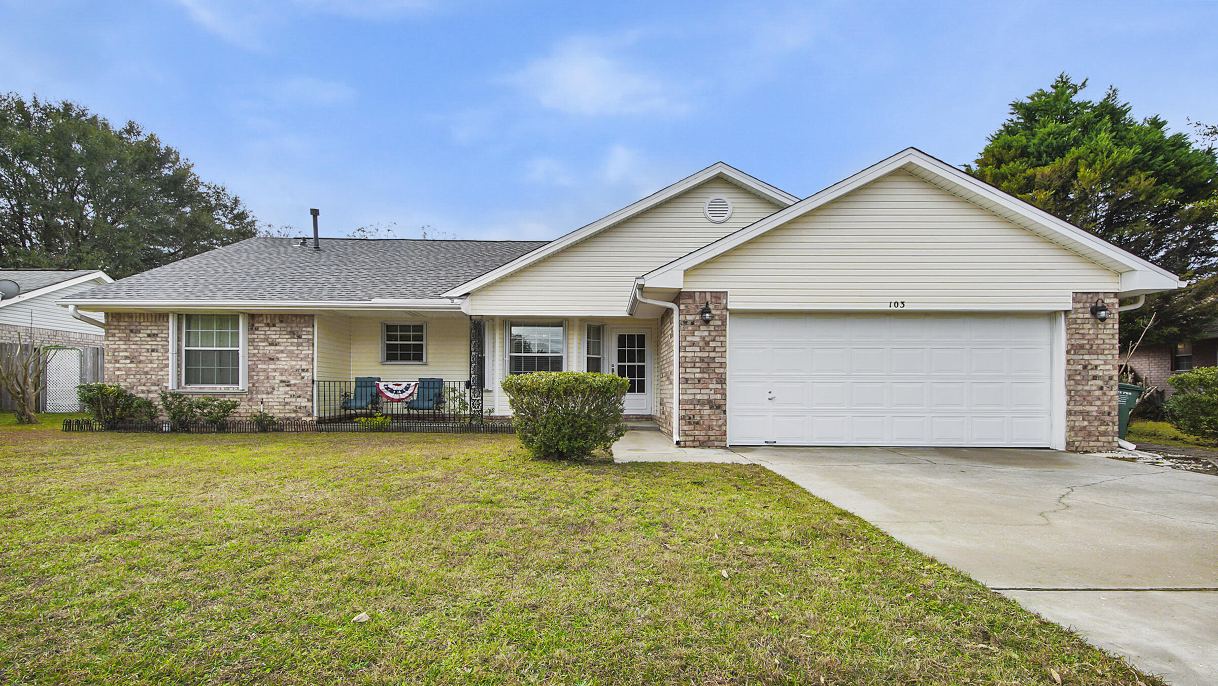 ACCEPTING BACK UP OFFERS - Beautiful 3 / 2 Home in Crestview. New ...Roof 2020, Hot Water Heater 2019, and AC 2017. Home has numerous features to boast for example - New walk in MB Shower, MB walk in closet, granite kitchen counter top, with deep sink and oak cabinets, beautiful living room ceiling fan and outside the extras include wrought iron patio area, locking Hurricane Shutters, extra wide driveway, three (3) sheds out back - he, she and garden with electric. Come and see this beautiful home!!