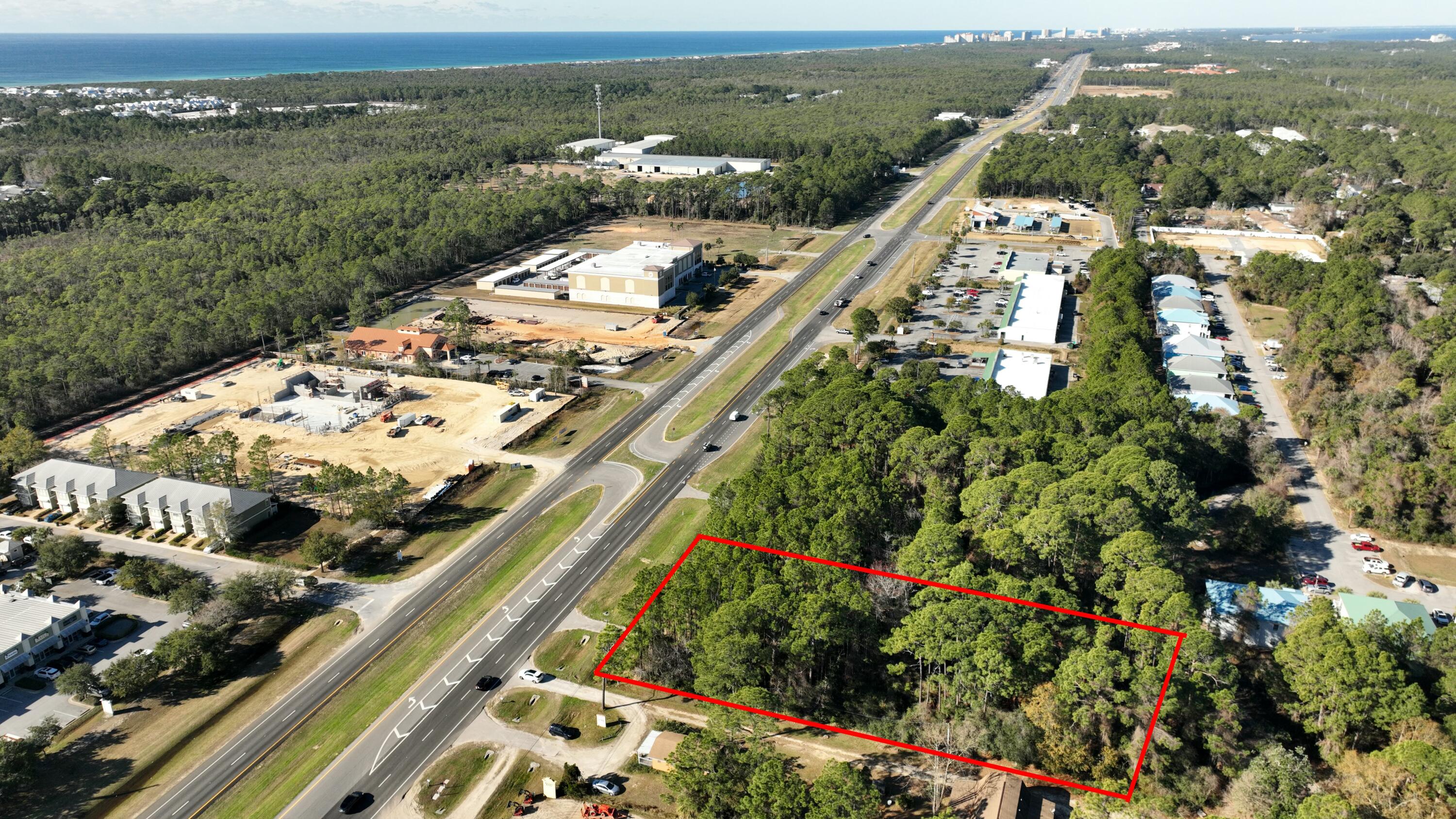 Vacant Commercial Land zoned Village mixed use (VMU). 1 acres. Prime 1-acre parcel of commercial land located in the highly sought-after area of Santa Rosa Beach, FL with 40,500 AADT traffic count. Situated in a prime location, this property offers exceptional potential for investors and developers alike. Curb cut already in place.Boasting a coveted zoning designation of Village Mixed Use, this parcel presents a unique opportunity for a variety of commercial ventures. Whether you're looking to establish retail outlets, restaurants, office spaces, or mixed-use developments, this versatile zoning allows for a wide range of possibilities to cater to the vibrant community of Santa Rosa Beach.This parcel of  1 acre is 1 of 3 parcels and parcels 2 and 3 are under contract & closing soon