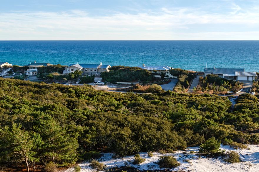 Sweeping Gulf and Sunset Views form this Elevated One-and-One-Half Acre Lot in Ultra-Exclusive Four Mile Village. Just one row off the gulf, your new home will boast unmatched views of natural beaches. Tucked away amidst undisturbed, exotic plants, this home site offers renewal, respite and rest. Just past Sandestin's best shops and restaurants, there is a little-known, peaceful community thriving with canopied oaks, relic sand dunes, and 2200 ft of quiet beaches. Established in 1976 as a ''place of peace, a place of quiet, this legacy continues today. Located within the 230 acred Coffeen Nature Preserve, you might see a white tail deer grazing in your front yard or a gopher tortoise crawling across the road. Wildlife is respected and preserved in this community. Four Mile Village is not just an incredibly beautiful place to live but a community dedicated to nurturing a fragile sand dune environment and safeguarding nature's most lovely creations. Architectural guidelines and height restrictions ensure that your Gulf view will never be obstructed. 
